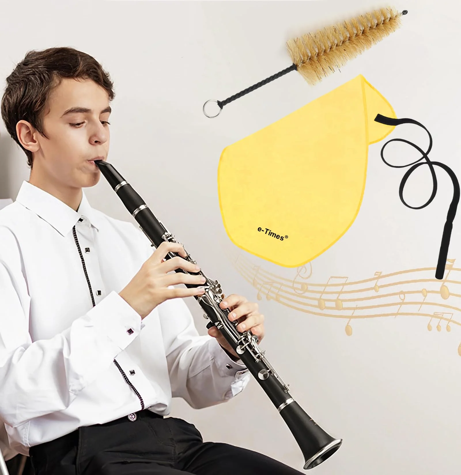 Clarinet Cleaning Kit, Clarinet Cleaning Cloth & Swab Suitable Clarinet, Cotton Silk & Mouthpiece Brush Can Effectively Clean Dirt - Image 7
