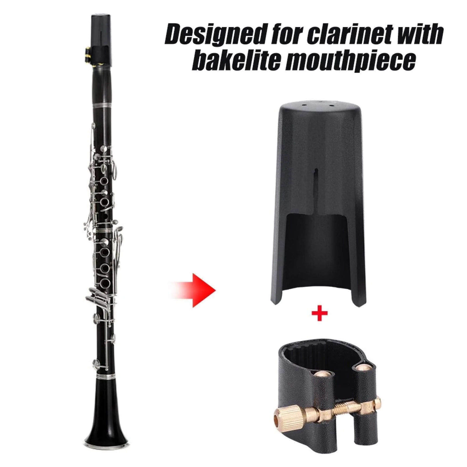 Clarinet Mouthpiece Accessory, Portable Plastic Clarinet Mouthpiece Ligature Clarinet Ligature Clip Fastener Clarinet Accessory for Students Practice Professionals Clarinet, - Image 4