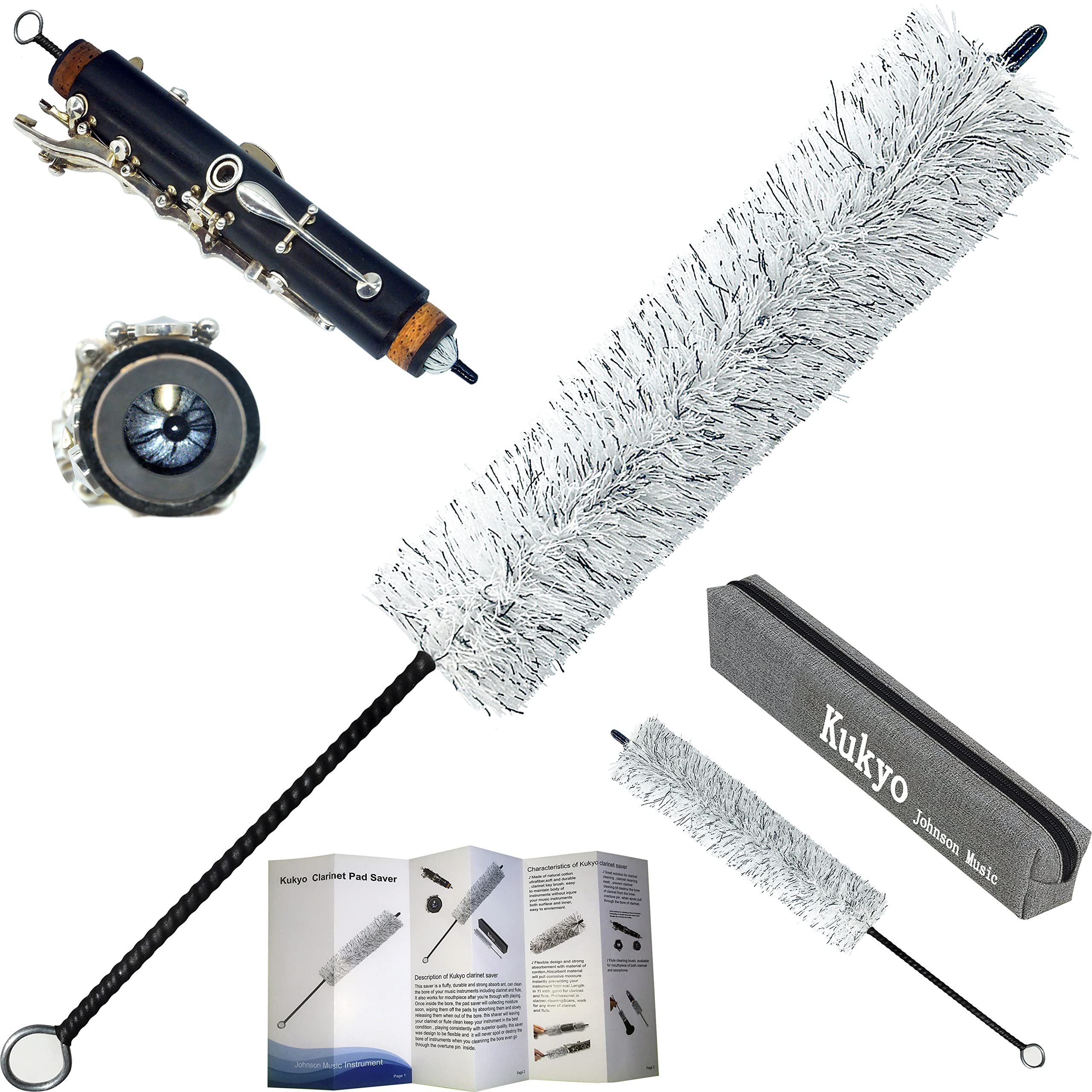 clarinet pad kit, cleaning swab, clarinet key pads, flute pad saver, clarinet cleaning & care, Ultra cotton-fiber,flute swab,clarinet saver, clarinet swab kit,gift… clarinet saver