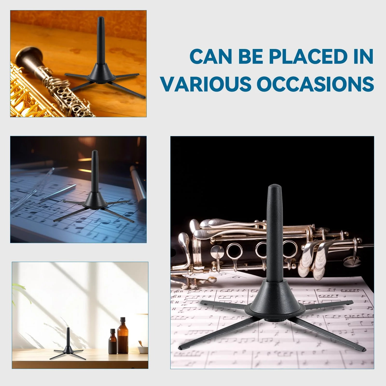 Clarinet Stand Black Portable Clarinet Stand, Professional Foldable Clarinet Stand,4-Leg Support Clarinet Stand,Stable and Scratch-Resistant Clarinet Stand. - Image 7
