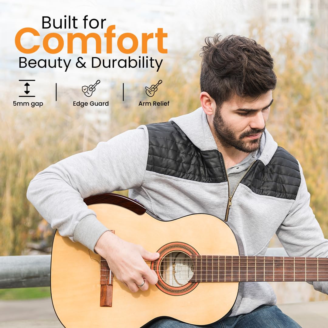 Classical Guitar Armrest, Acoustic, Flamenco Guitar Arm Rest Dark Brown color, non-adhesive - Image 2