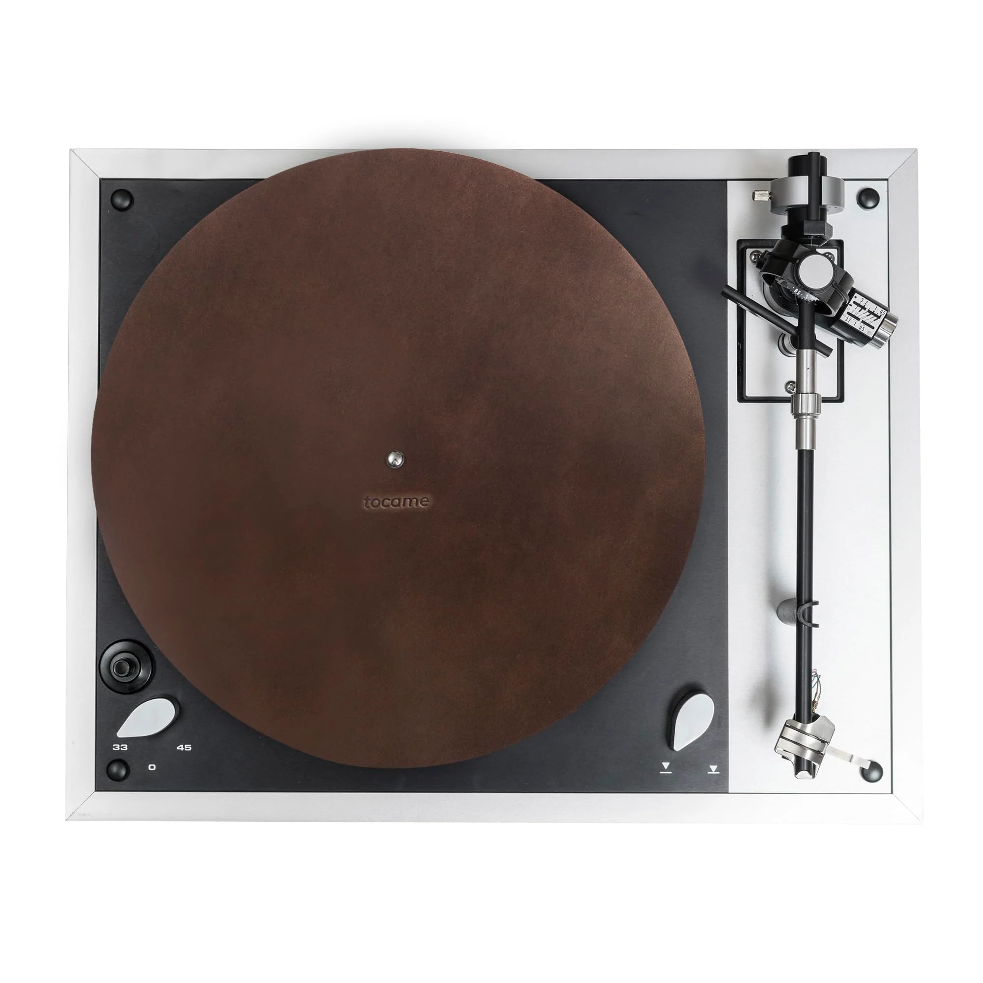 Classy Circular Turntable Slipmat, Antistatic Cover, Reduces Noise & Sounds from Static and Dust, Full Grain Leather, Handmade, Bourbon Brown