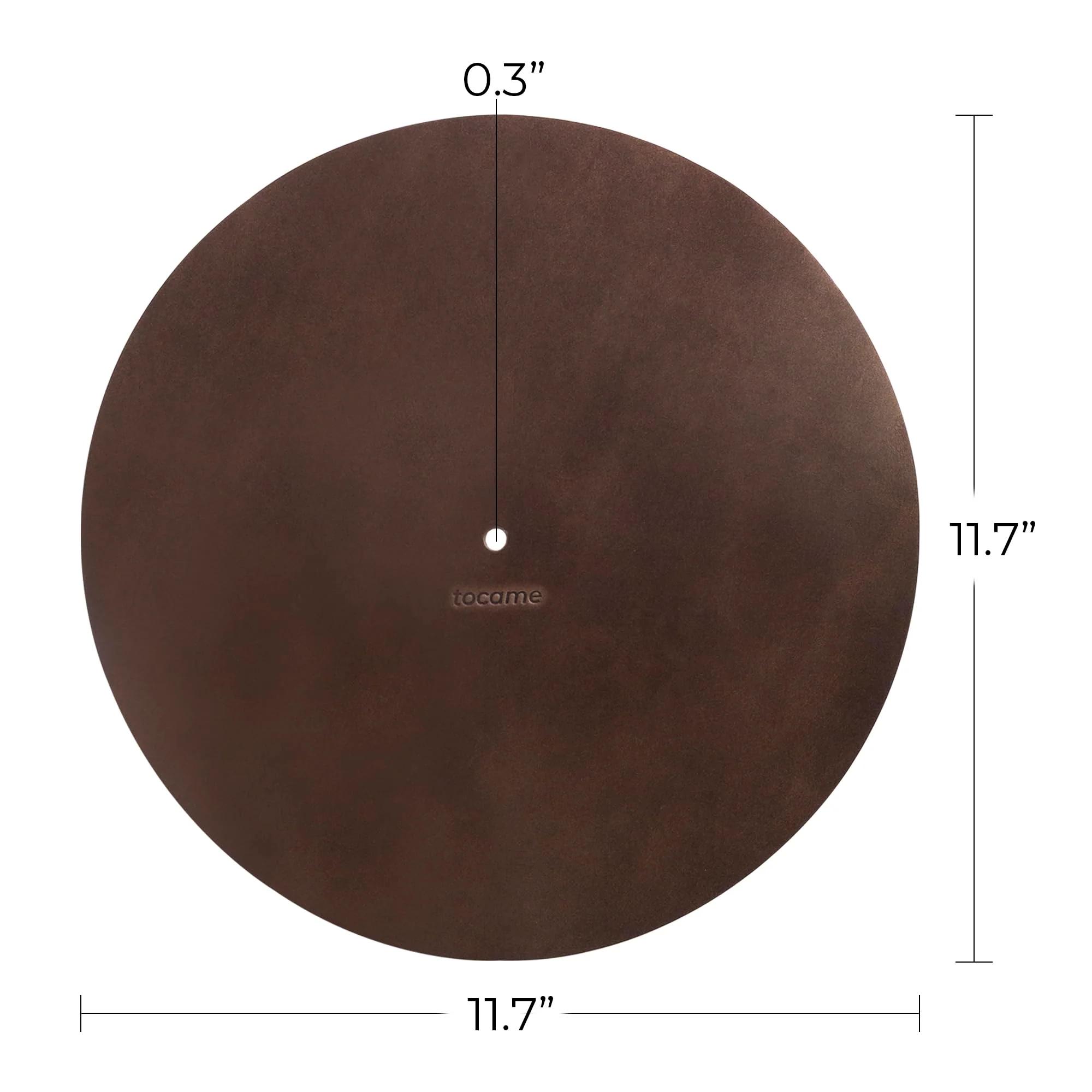 Classy Circular Turntable Slipmat, Antistatic Cover, Reduces Noise & Sounds from Static and Dust, Full Grain Leather, Handmade, Bourbon Brown - Image 5