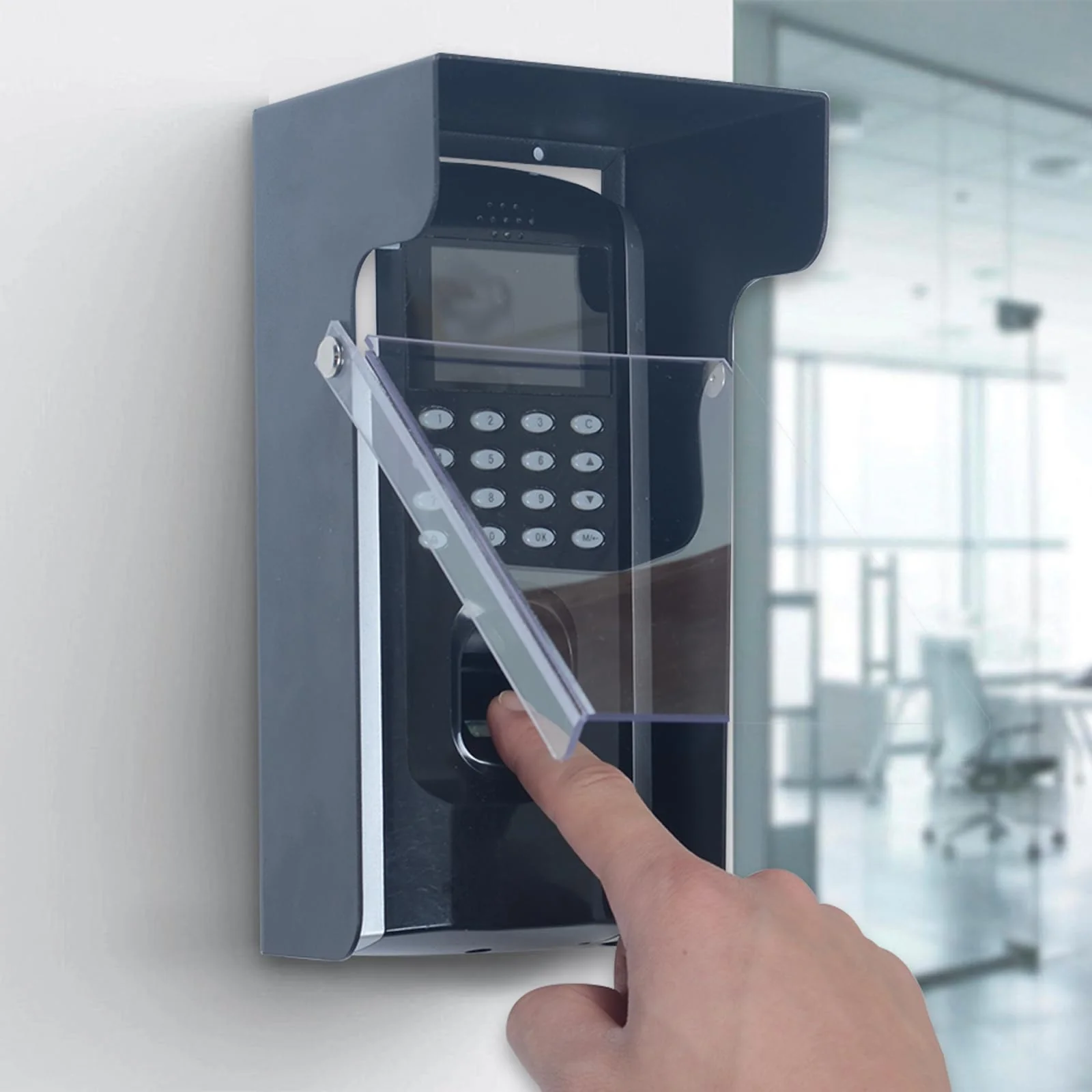Clear Flip Cap Keypad Rain Cover,High Quality Galvanized Iron Material Rain Covers For Outdoor Electronics Card Reader/Door Keypad/Door Access/Attendance Machine - Image 6