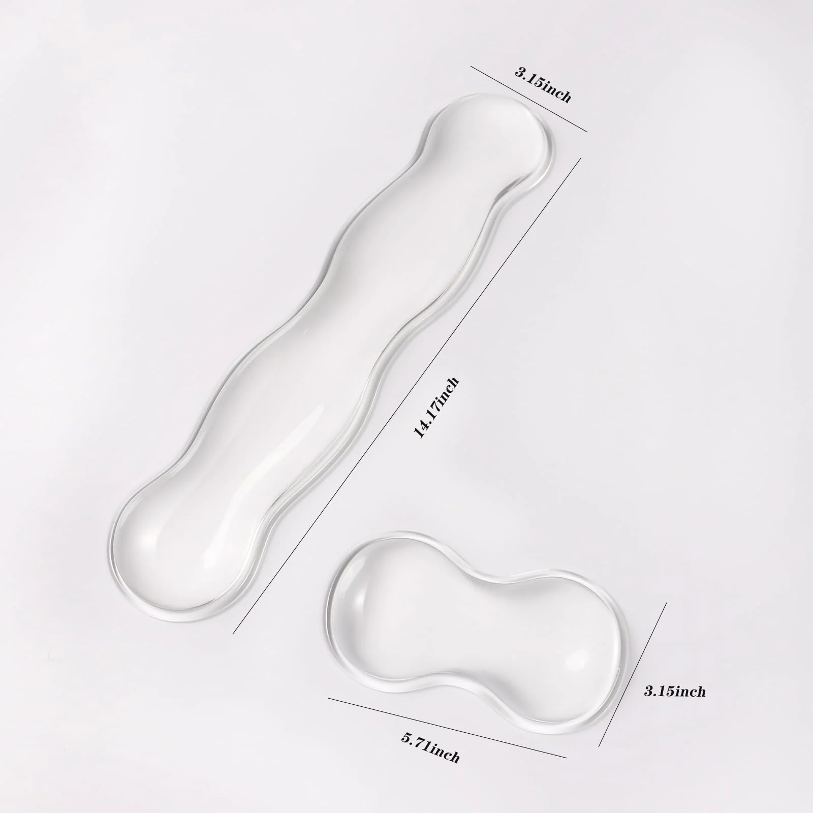 Clear Gel Wrist Rest for Keyboard and Mouse, White Silicone Keyboard Wrist Rest Set, Cute Ergonomic Wrist Rest for Keyboard 60%/75%(White) long+short Ellipses - Image 7