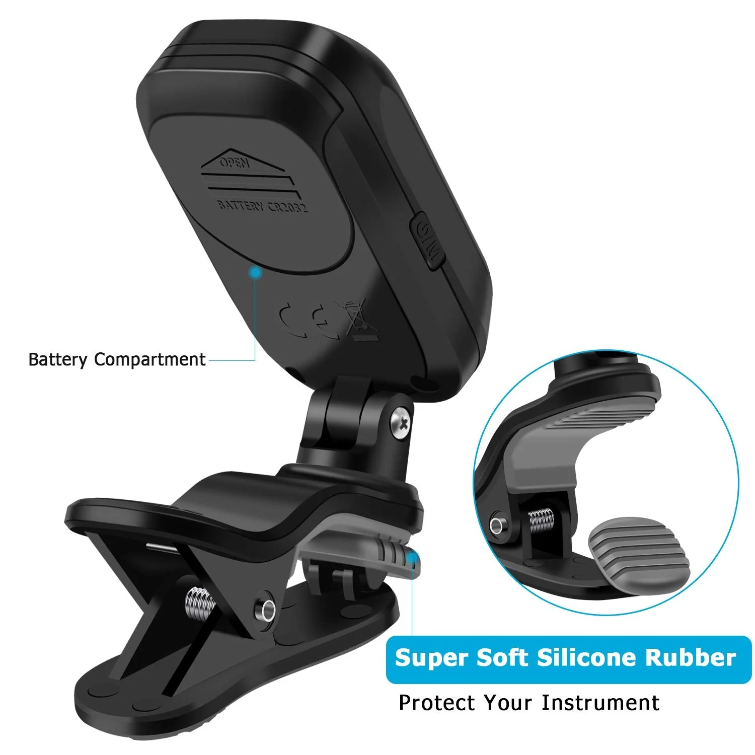 Clip-On Tuner for Guitar, Bass, Ukulele, Violin, Viola, Chromatic Tuning Modes, 360 Degree Rotating, Fast & Accurate, Easy to Use - Image 4