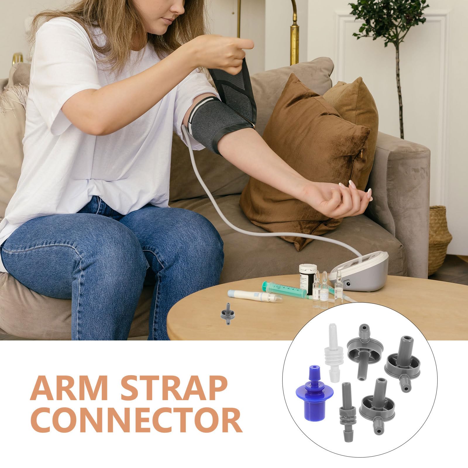 CLISPEED Pack of 6 for Blood Pressure Monitor Blood Pressure Cuff Adapter Arm Cuff Parts Blood Pressure Monitor Parts Bracelet Adapter Universal Armband Strap - Image 8