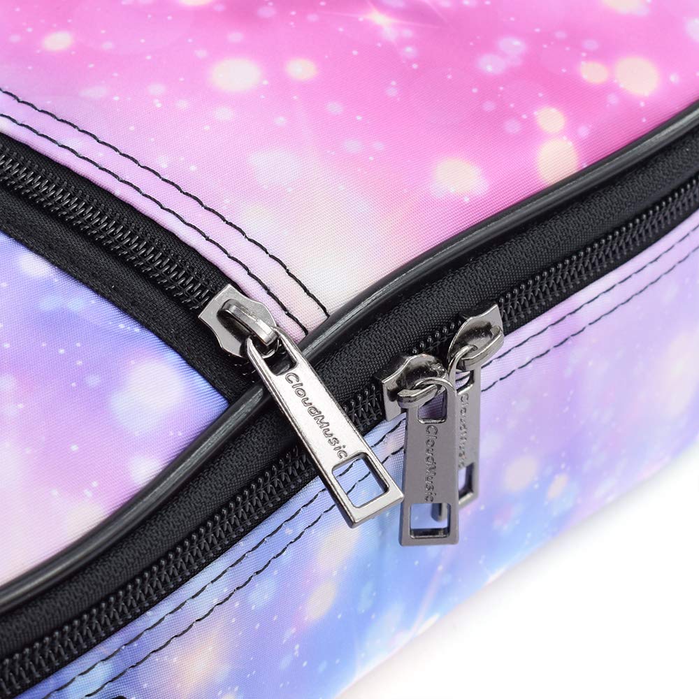 CLOUDMUSIC Ukulele Case Gig Bag Padded Backpack For Concert 23" Inch(Concert,Pink Purple Starry Night) Pink Purple Starry Night - Image 5