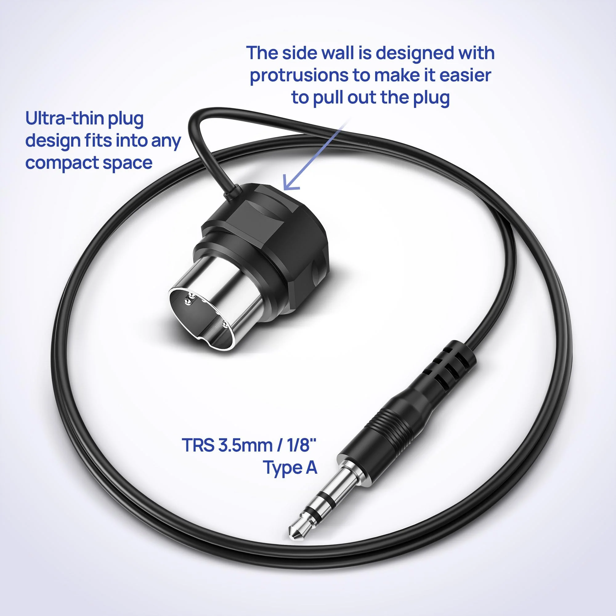 CME TRS MIDI Cable 4-Pack - Straight TRS Type A (3.5mm - 1/8”) to Angled 5-pin DIN, 2FT / 60CM - Perfect for Compact Spaces and patching 4-Pack Straight - Image 5