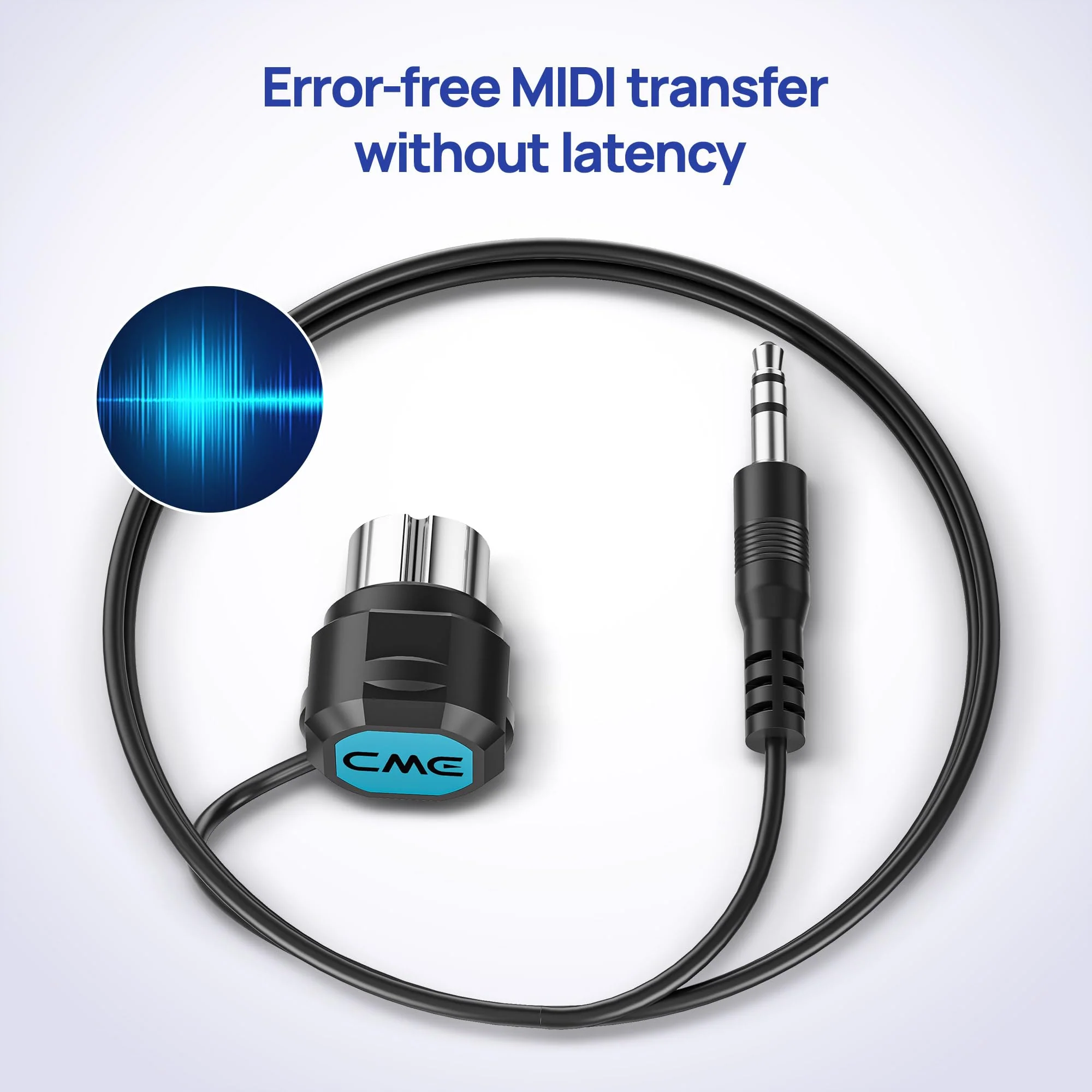 CME TRS MIDI Cable 4-Pack - Straight TRS Type A (3.5mm - 1/8”) to Angled 5-pin DIN, 2FT / 60CM - Perfect for Compact Spaces and patching 4-Pack Straight - Image 6
