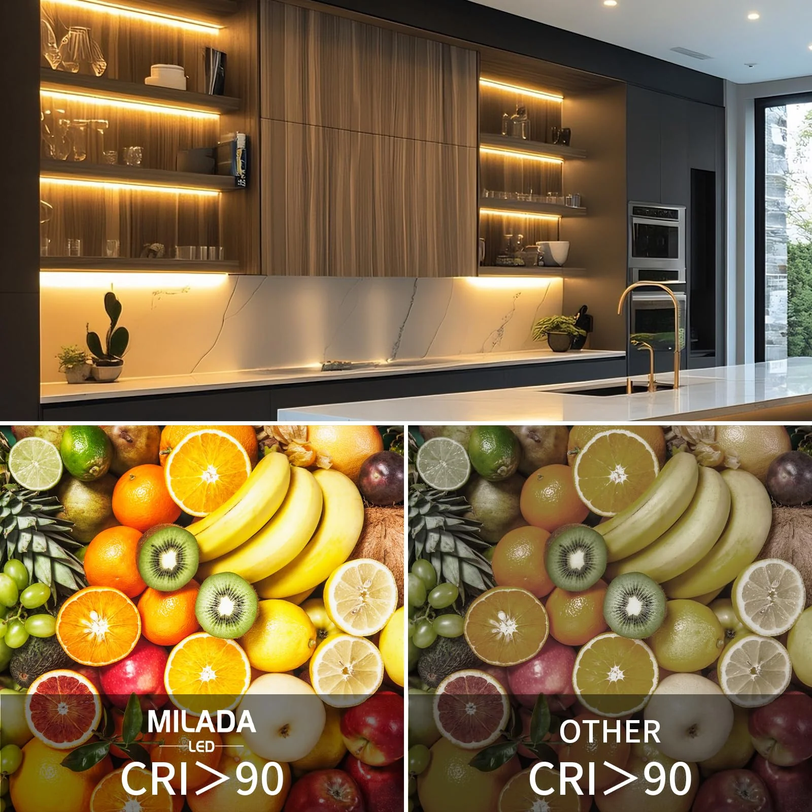 COB LED Strip Light 3000K 40FT/12M warm white led strip Dimmable High Lumen Strip with IR Remote 24V UL Certified Adapter Suitable Adhesive Indoor COB LED Strip for Bedroom Living Room, Shelf, Cabinet 3000K-40FT - Image 2