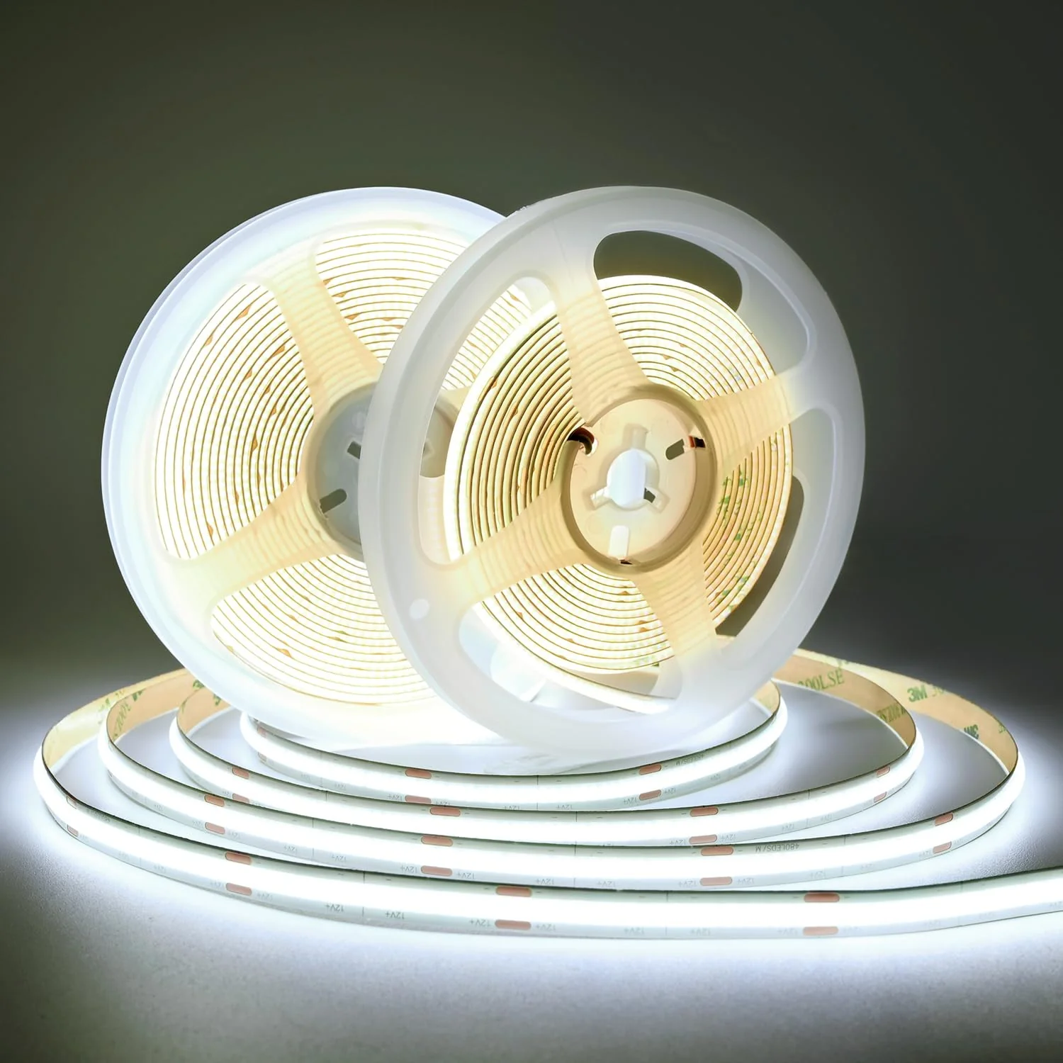 COB LED Strip Lights DC 12V LED Lights Flexible Super Bright LED Strips, 9W/m 2x16.4FT Cool White 6500K CRI 90+,480LEDs/m High Density Uniform Light for Home Room Decor 2Pack Cool White 6500K DC12V