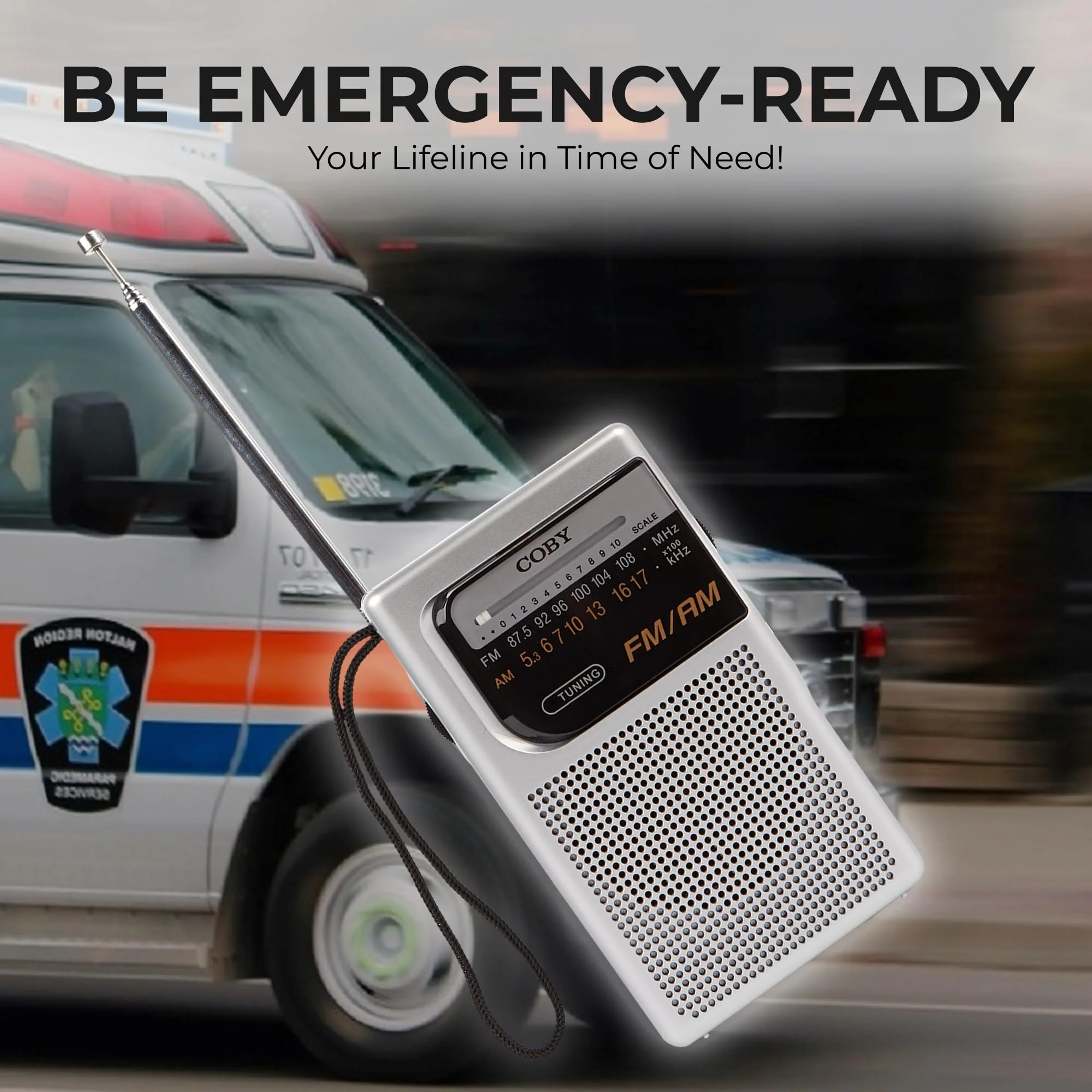 Coby Portable Radio, AM/FM, Pocket Radio, 800-HR Battery, Indoor Outdoor Mini Radio, Emergency Radio, Compact, Retro Transistor Radio A-Silver - Image 7