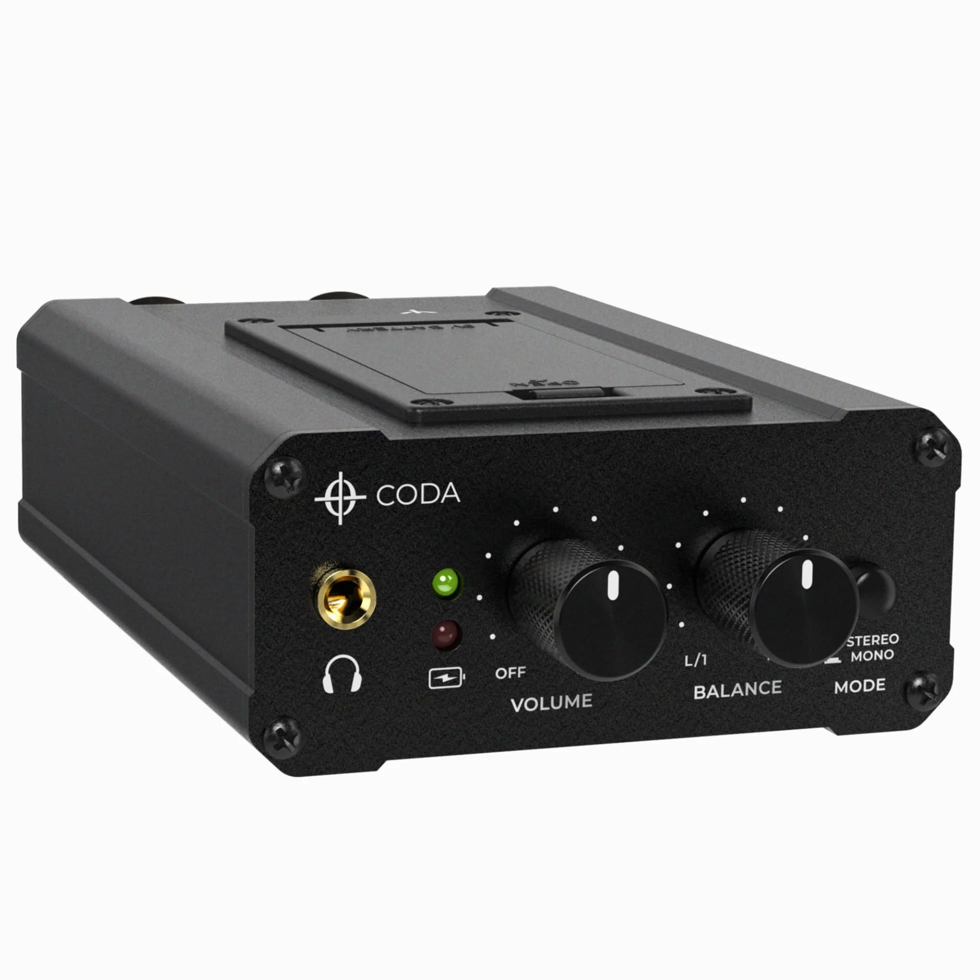 Coda Music Tech Personal in-Ear Monitor System - Ultra-Compact Headphone Amplifier with XLR and TRS Input - Mono, Dual Mono and Stereo Mix Panning - Sturdy Housing with Belt Clip Dual Channel