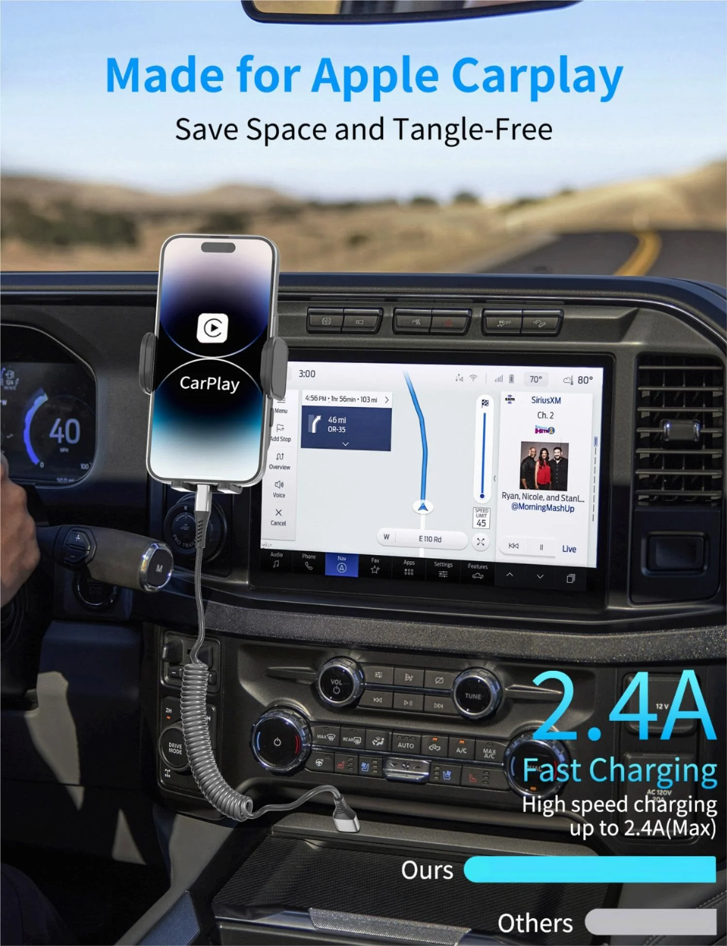 Coiled Lightning Cable for Car, 2Pack Retractable iPhone Charger Cable Fast Charging, [MFi Certified] Short Apple CarPlay USB to Lightning Cord for iPhone 14 13 12 11 Pro Max Mini XR XS 8 SE iPad 3FT Coiled - Image 2