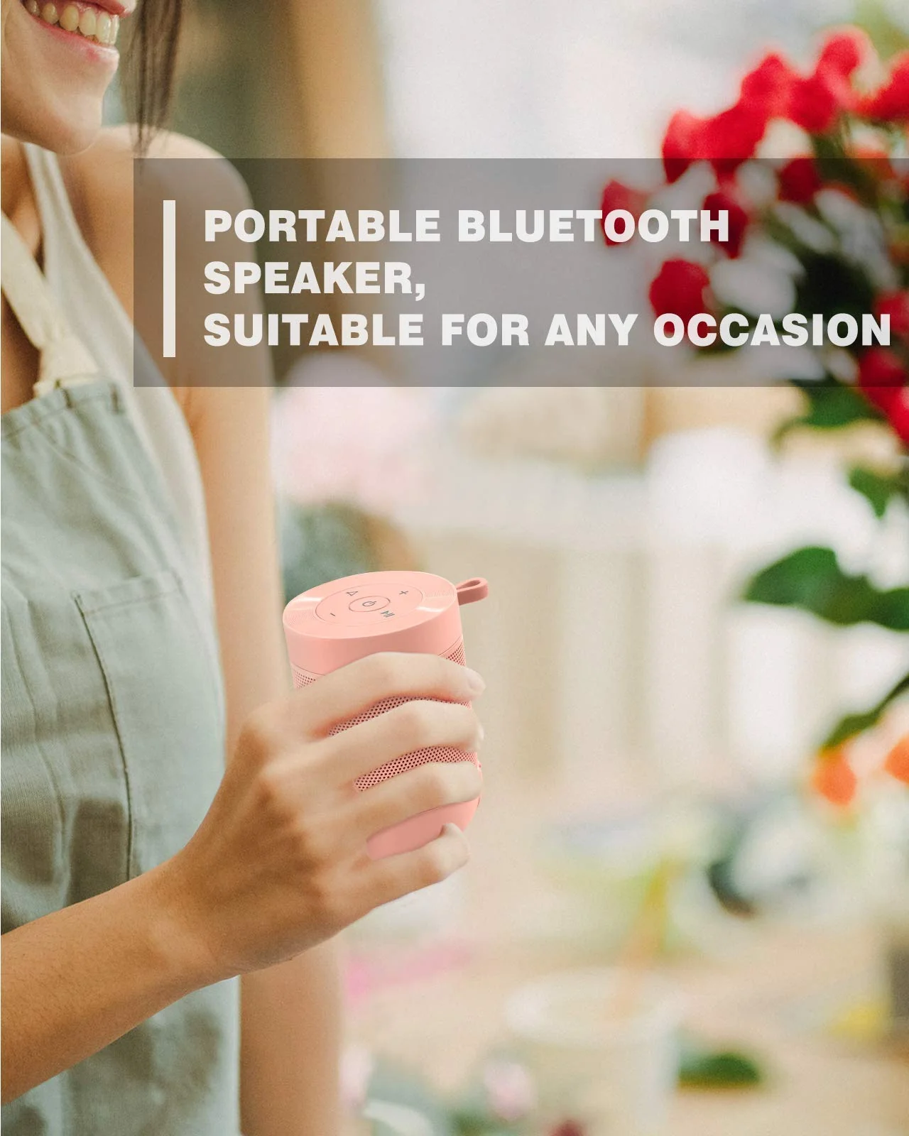 comiso Bluetooth Speaker, Portable Bluetooth Speakers with Wireless Stereo Pairing, Built in Mic, 360° HD Sound,IP65 Waterproof Speaker,Support TF Card, for Home/Party/Outdoor/Beach,Gift For Men/Women Pink - Image 8