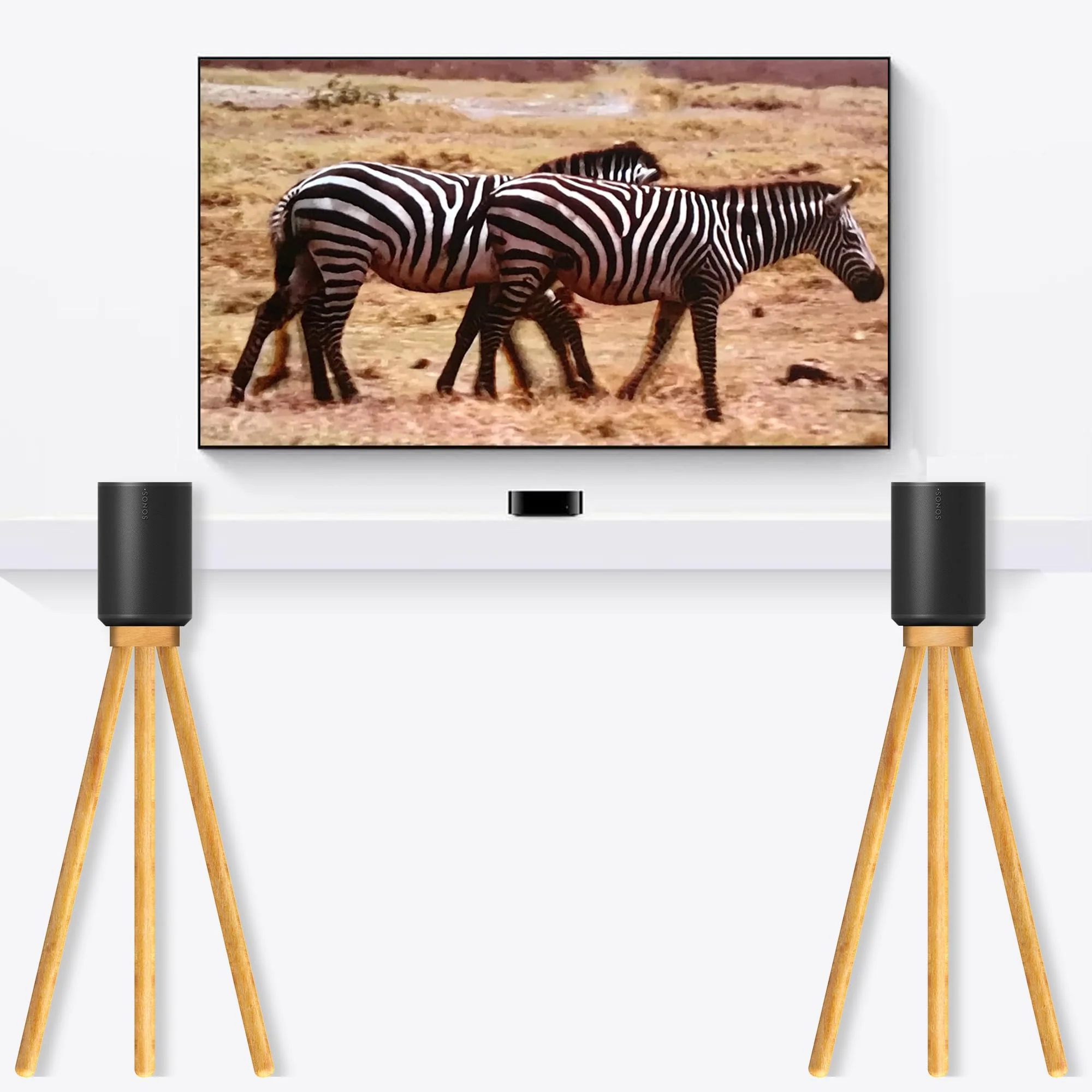 Compatible for sonos era100 and Echo 4th Gen Smart Speaker Wood Stand sonos era100&echo 4th Gen - Image 2