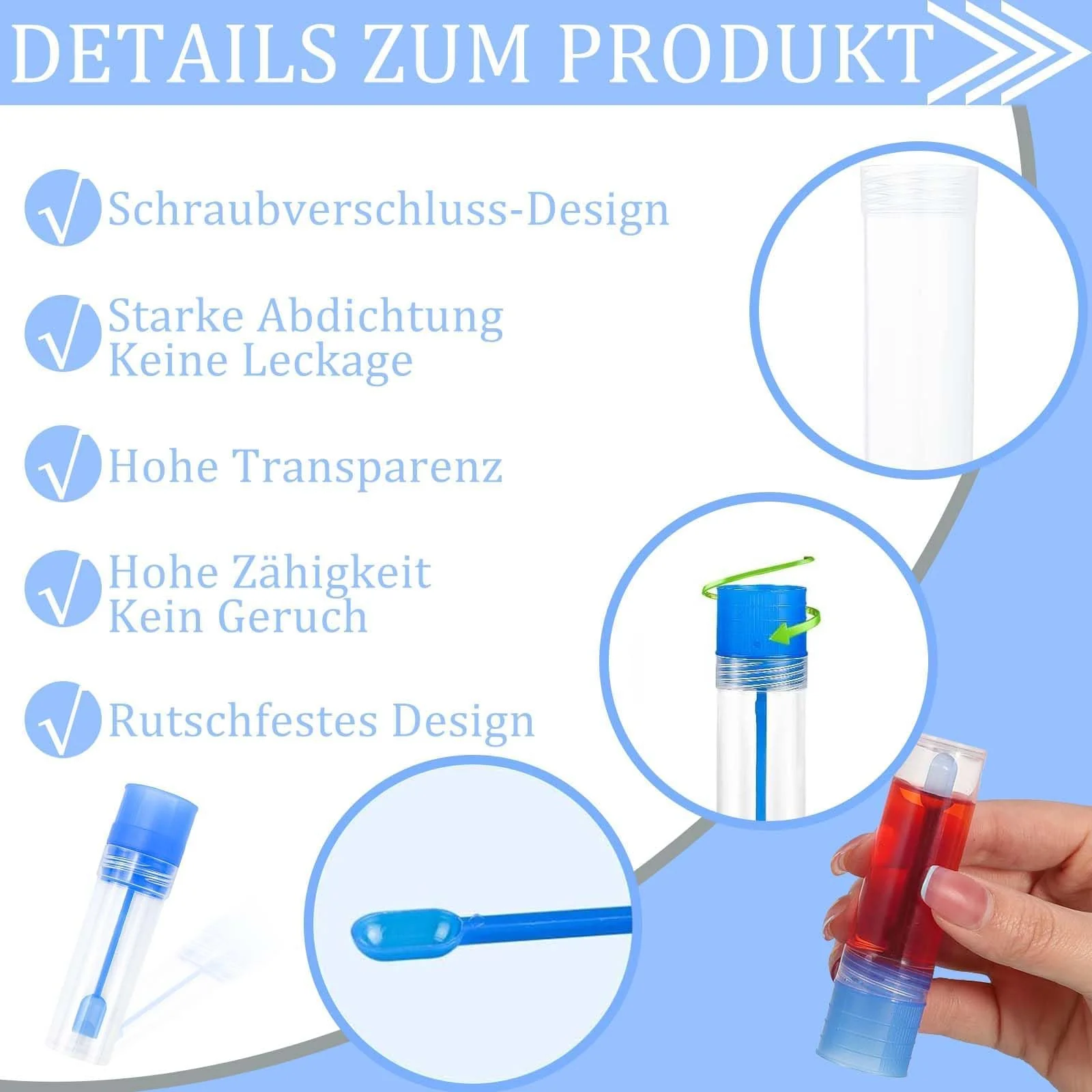 CONJURAIDE Pack of 30 Chair Sample Tubes, Sample Tubes 15 ml Faecal Sample Tubes Dog Cat Chair Sample Chair Tube Examination Tube with Spoon Protective Cover for Chair Sample Pets for Testing - Image 3
