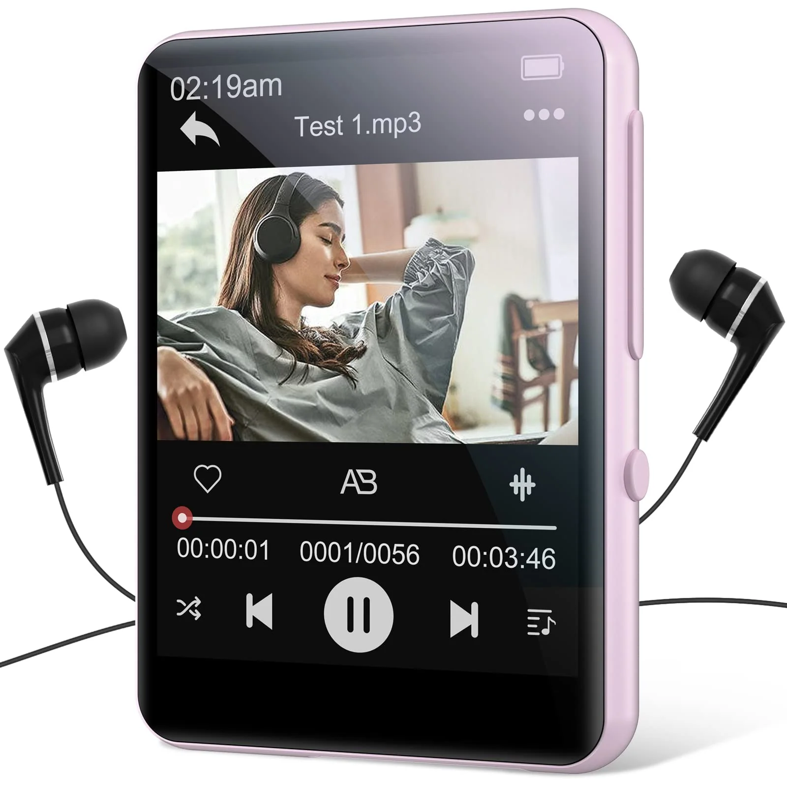 Conrain 64GB MP3 Player with Bluetooth 5.3, Portable Digital Lossless Music Player with Built-in Speaker, 2.4 in Full Touch Screen, FM Radio, Voice Recorder, Earphones Included, Surppot up to 128GB 2.4inch