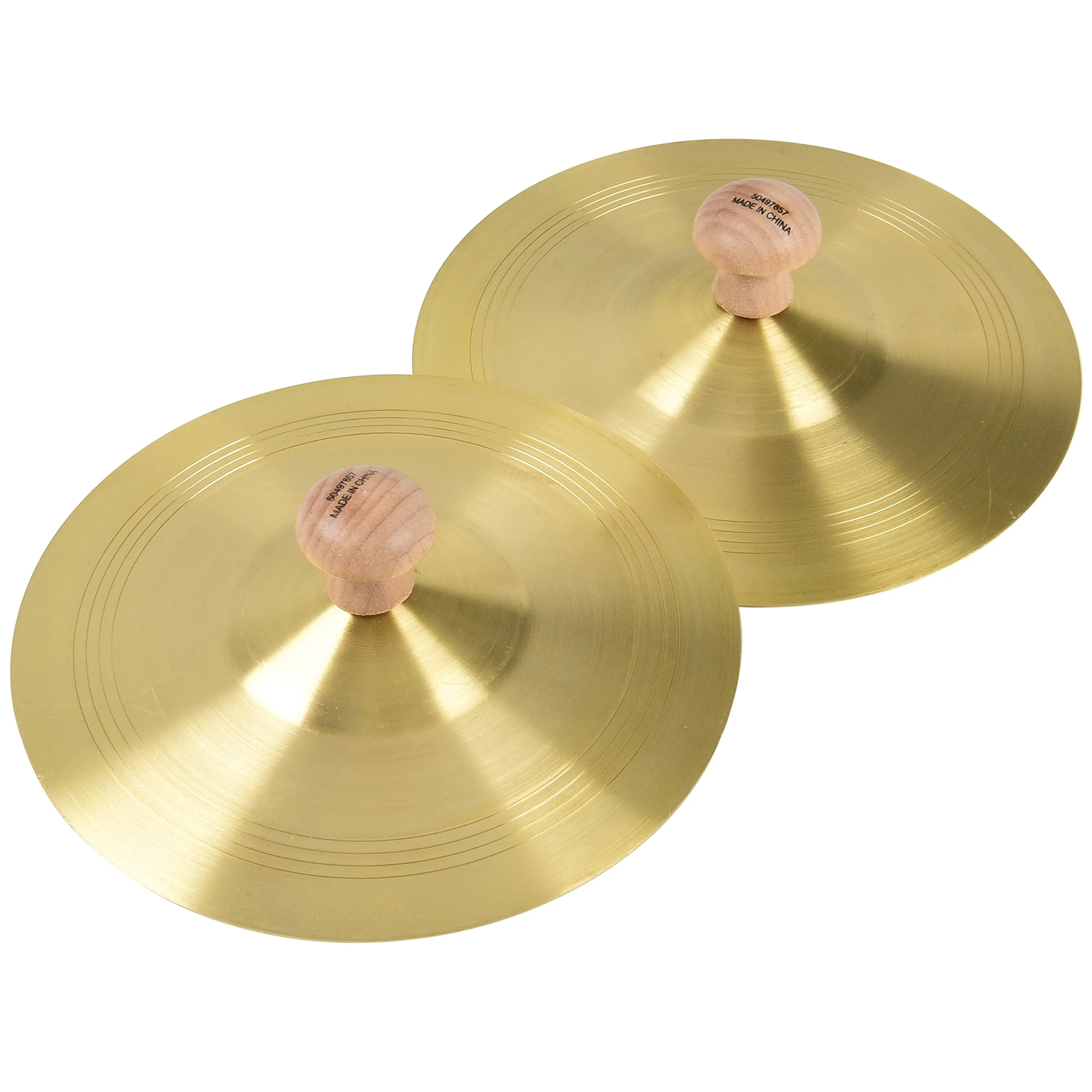 Constructive Playthings 6 in. Fine Polished Brass Finger Cymbals for Rhythm Band with Attached Knobs, Kids Instruments Teach Tempo and Keeping a Beat, Toddler Toys for 3 Years and Older