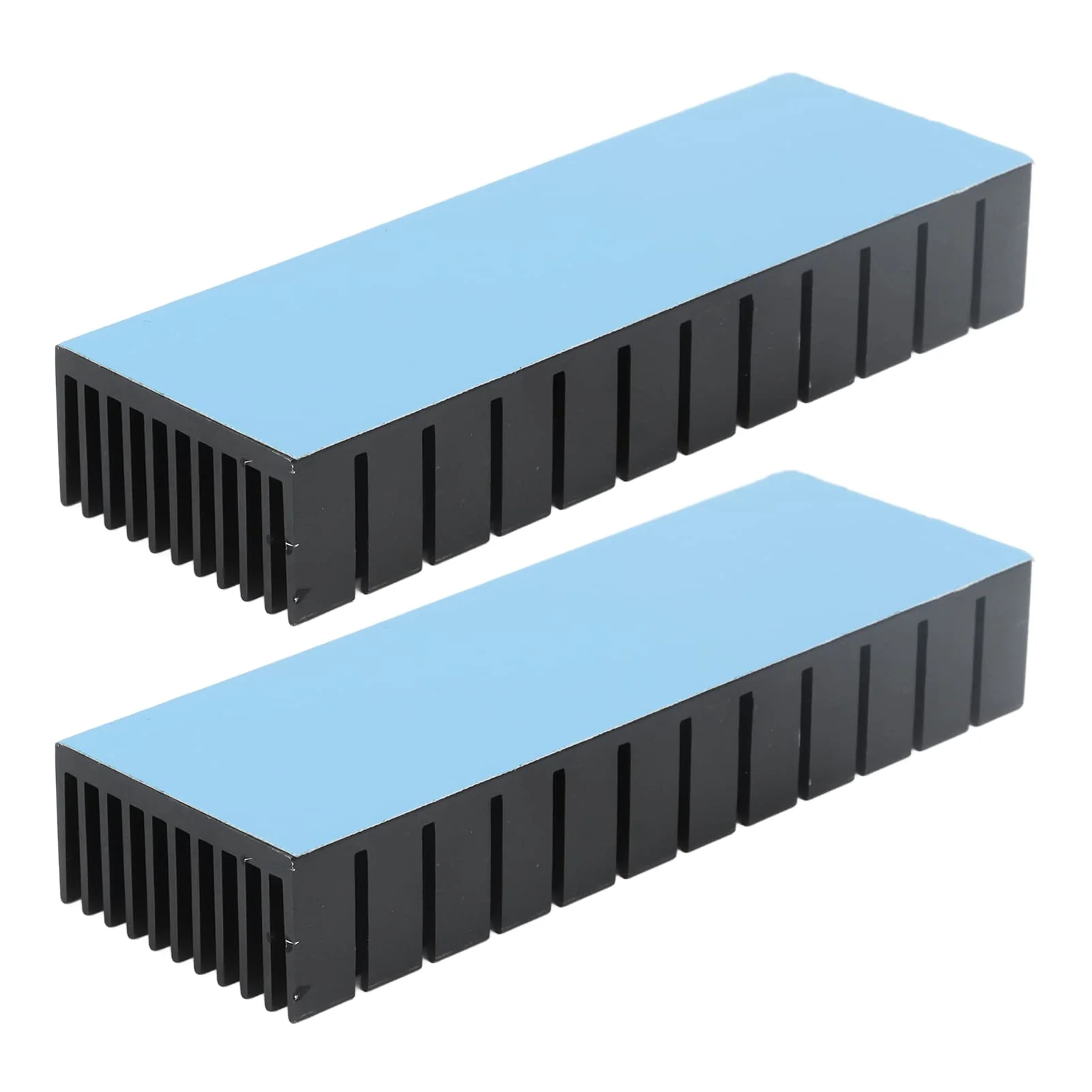 Cooling Fins, Aluminium Heatsink, Pack of 2, Slotted Design, 120 x 40 x 20 mm, High Efficiency for Electronic Components for CPU (with Adhesive)