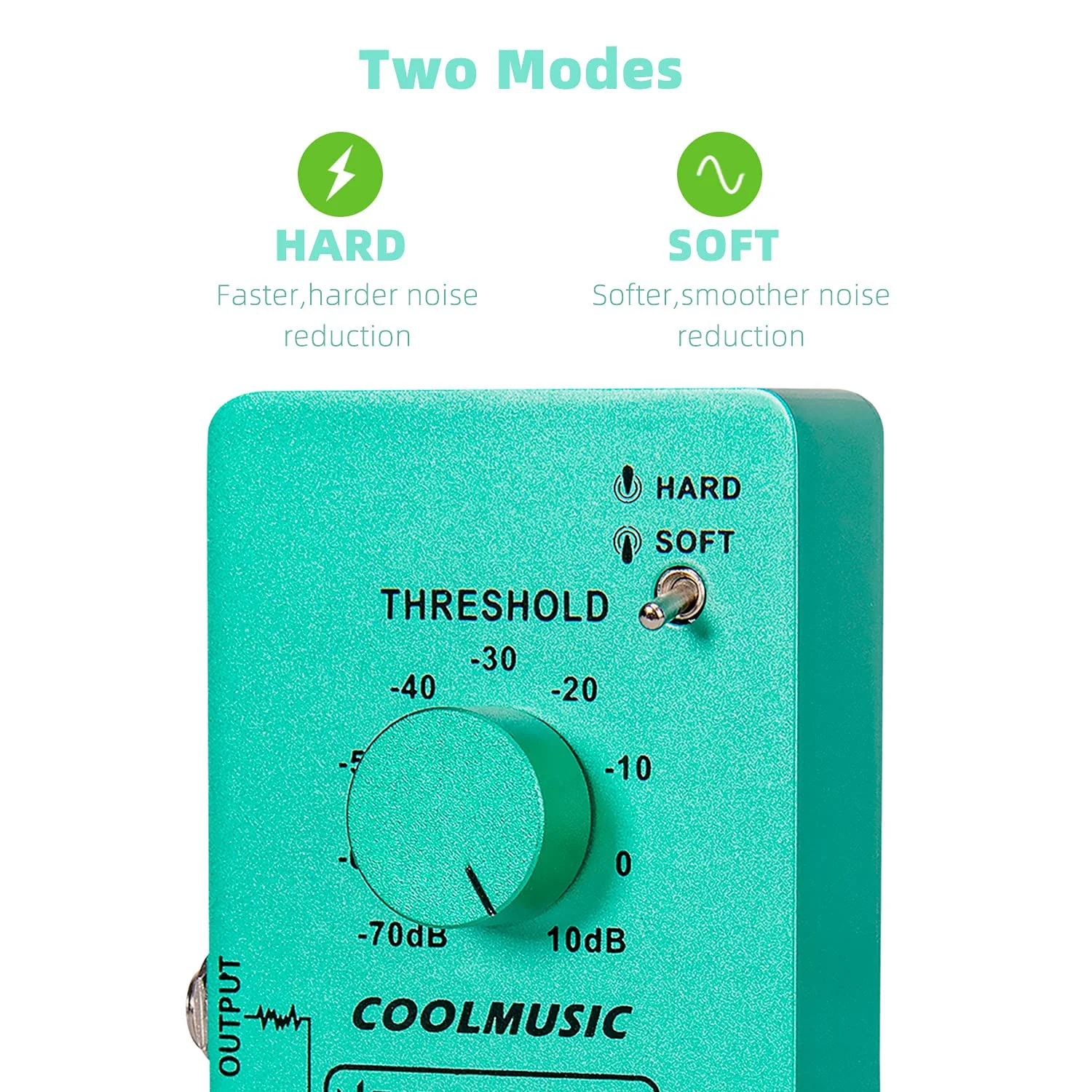 COOLMUSIC C-CS02 Noise Guitar Effect Pedal, Noise Killer Guitar Pedal Noise Suppressor Effect 2 Modes for Electric Guitar and Bass True Bypass - Image 4