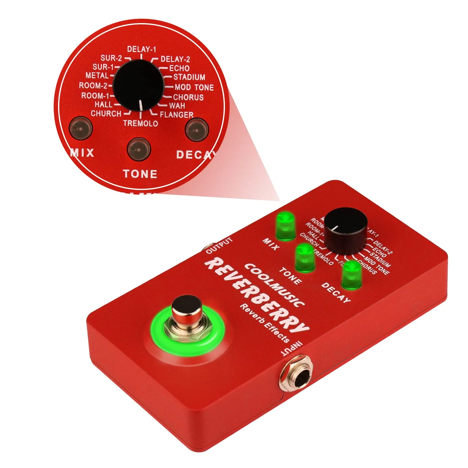 Coolmusic Multi Effects Pedal Digital Guitar Pedal with 16 Effects True Bypass - Image 2