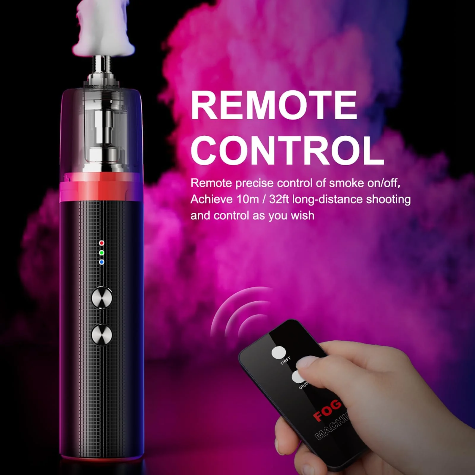 COOWOO Portable Mini Fog Machine, 3 Adjustable Modes, Handheld Fog Machine with Remote Control Fogger for TikTok Live Streaming, Youtube Short Videos, Photography and Parties, Model Smoke L - Image 2