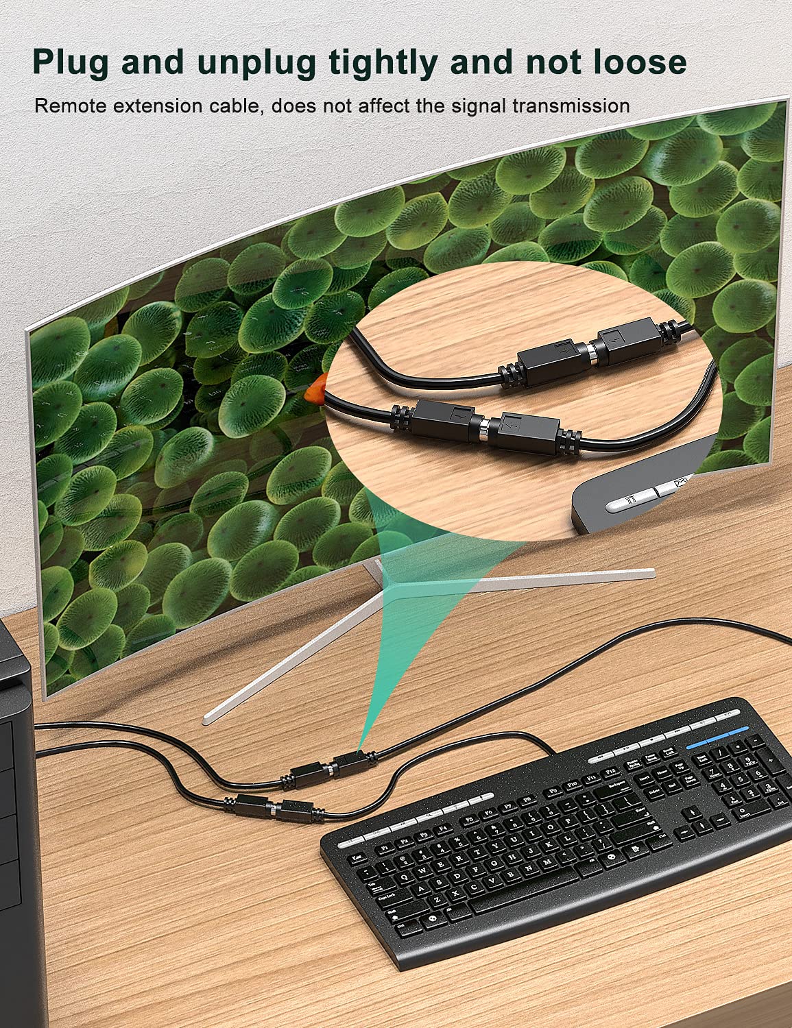 Copper Wires PS/2 Male to Female Extension Cable, Mini Din 6 pin Cable for Computer PC Keyboard/Mouse/KVM & More 10ft in Black - Image 8