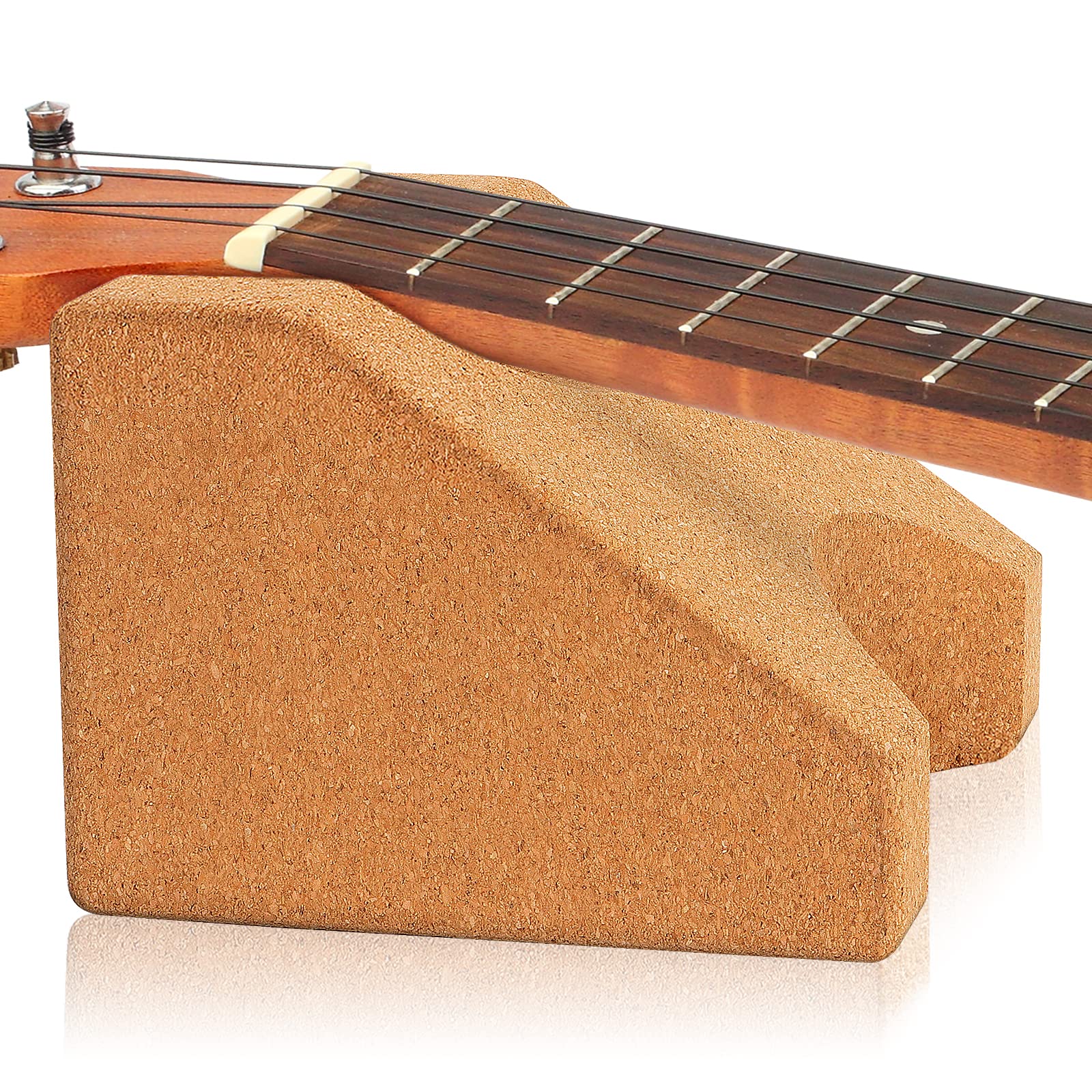 Cork Guitar Neck Rest, Guitar Neck Cradle Support Pillow, Guitar Accessories for Repair, Maintenance, Cleaning, String Instrument Luthier Tool, 100% Natural Cork Die-Cast Cut Granule gold