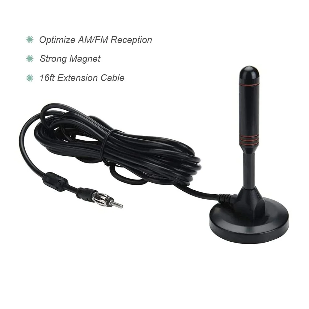 CORONIR 16ft Car Magnet Antenna Universal Magnetic Am Fm Antenna for Radio Car Home with Magnetic Base Antenna - Image 2