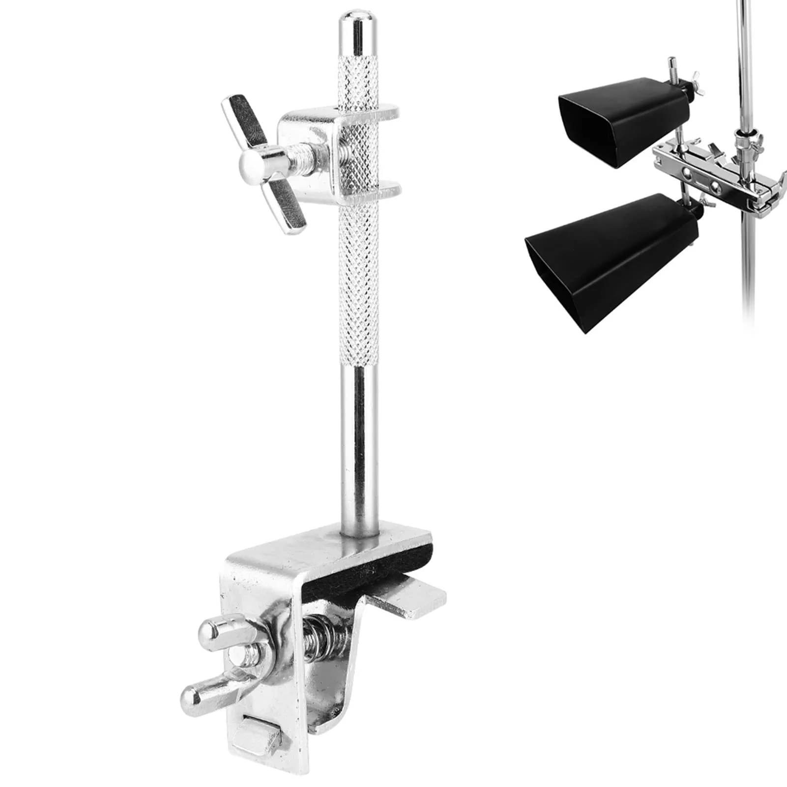 Cowbell Clamp Up or Down Adjustment, Bass Drum Hoop, WC51 Cowbell Holder, Jazz Drum Kit Hoop Clamp, Cowbell Instrument Accessories for Drummer Rattle