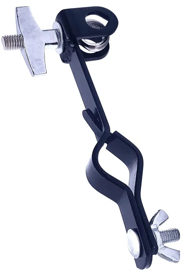 Cowbell Holder Clamp Drum Set Mounting Clamp Bracket for Jam Blocks Tambourine Cymbal Black Powder Coated Steel - Image 2