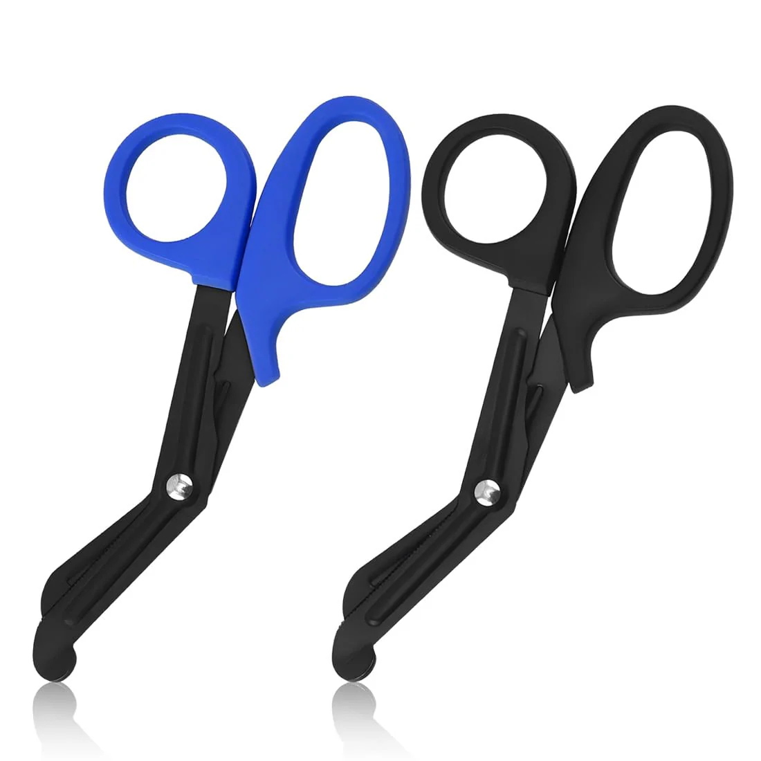 COYUN Pack of 2 Medical Bandage Scissors, Bandage Scissors, Rescue Scissors, Emt and Trauma Scissors, Stainless Steel Bandage Scissors for Nurses, Medical Students, Emergency Room, Black + Blue