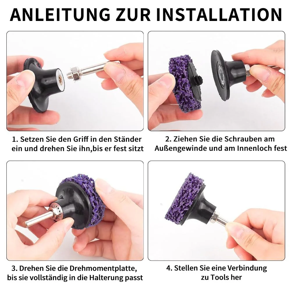 Coztie CSD Sanding Disc, 18 Pieces Coarse Cleaning Disc, Cleaning Disc Set 2 Inch Coarse Cleaning Disc Drill with Two Pull Rods for Rust Removal or (50 mm Mixing of Colours, 18) 50 mm mixing of colours - Image 5