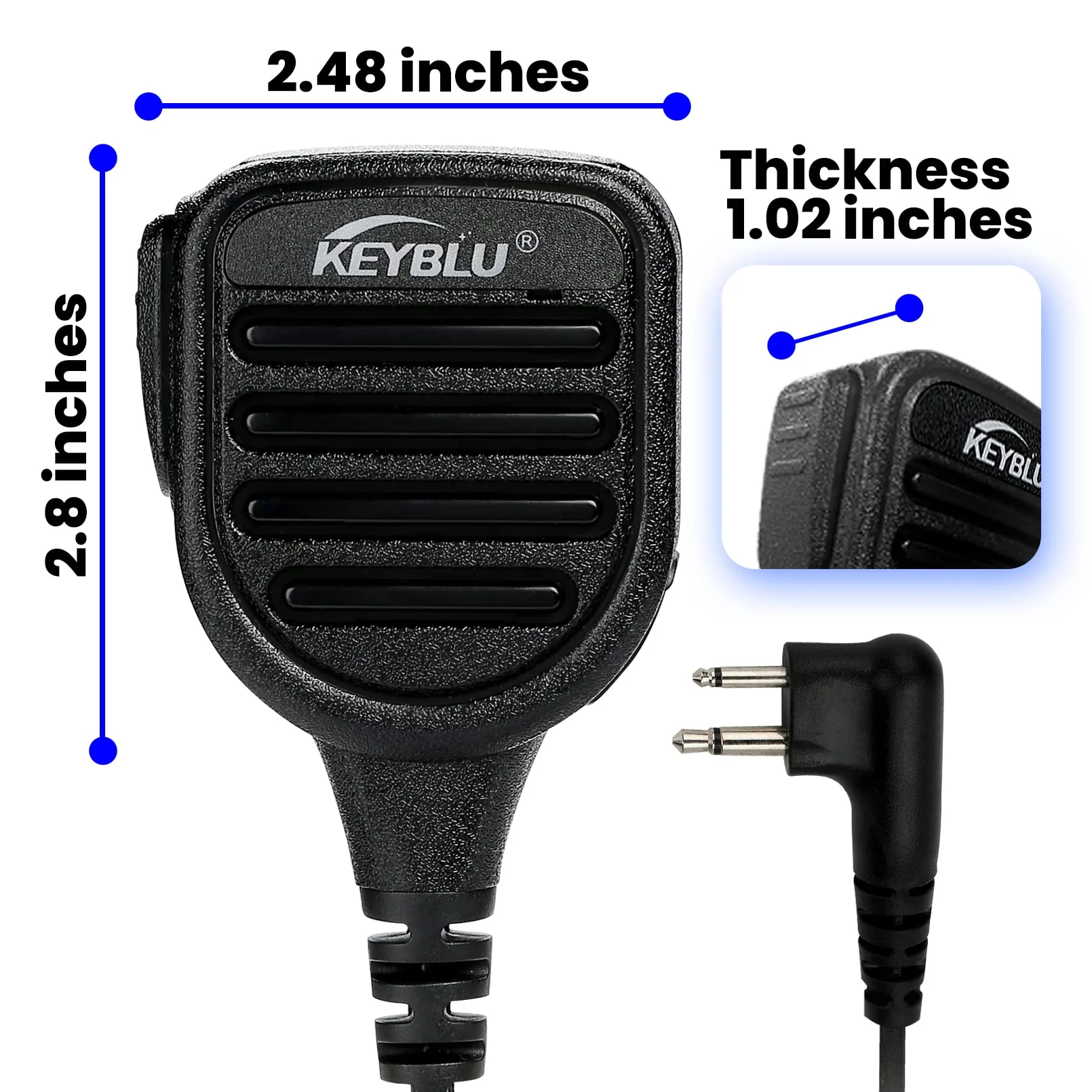 CP200D Waterproof Shoulder Speaker Mic 2 Pin Radio Microphone with 3.5mm Audio Jack Compatible with Motorola CP200 CLS1410 CLS1110 RDM2070D Walkie Talkie(for Motorola, Black with 3.5 mm Jack) for MOTOROLA - Image 3