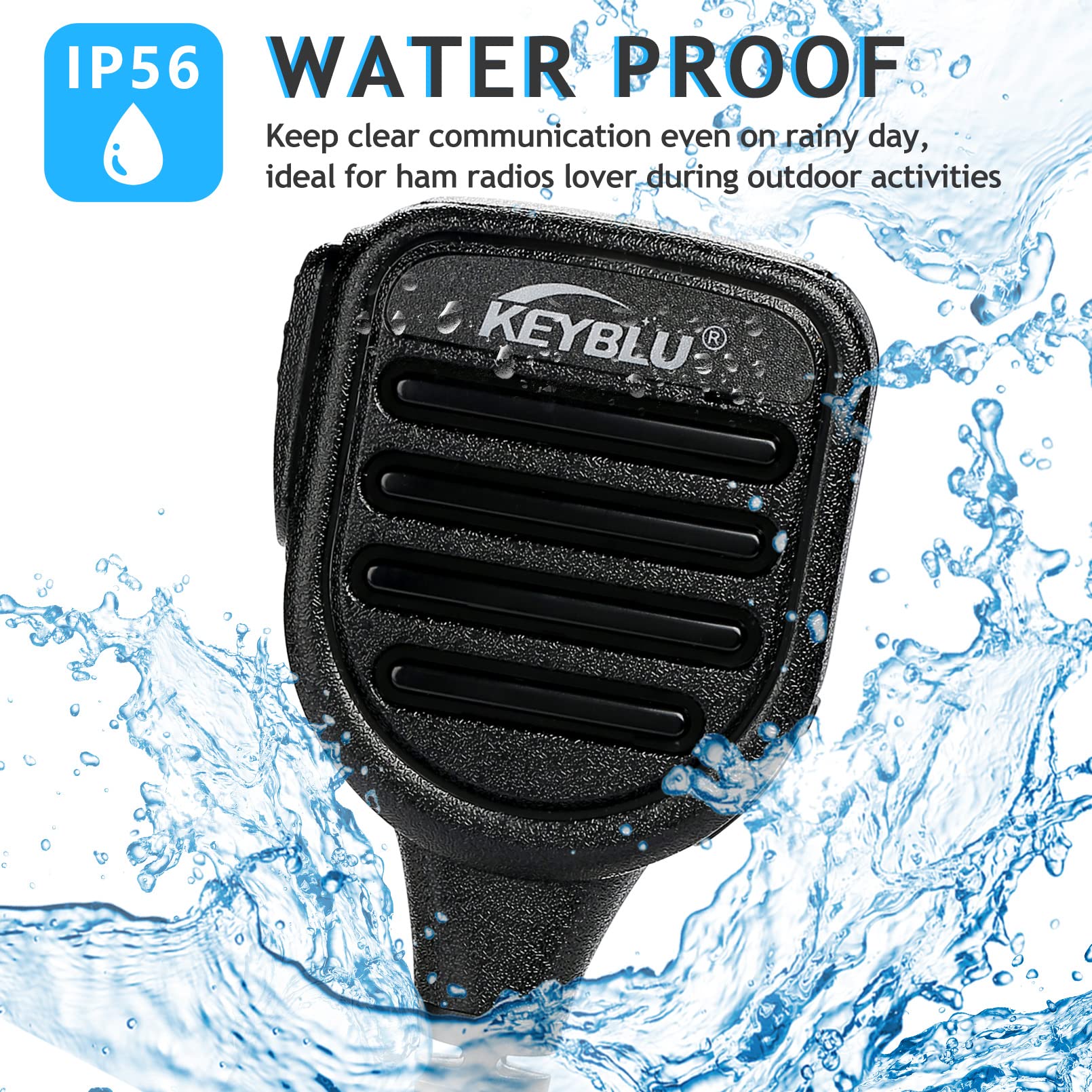 CP200D Waterproof Shoulder Speaker Mic 2 Pin Radio Microphone with 3.5mm Audio Jack Compatible with Motorola CP200 CLS1410 CLS1110 RDM2070D Walkie Talkie(for Motorola, Black with 3.5 mm Jack) for MOTOROLA - Image 5