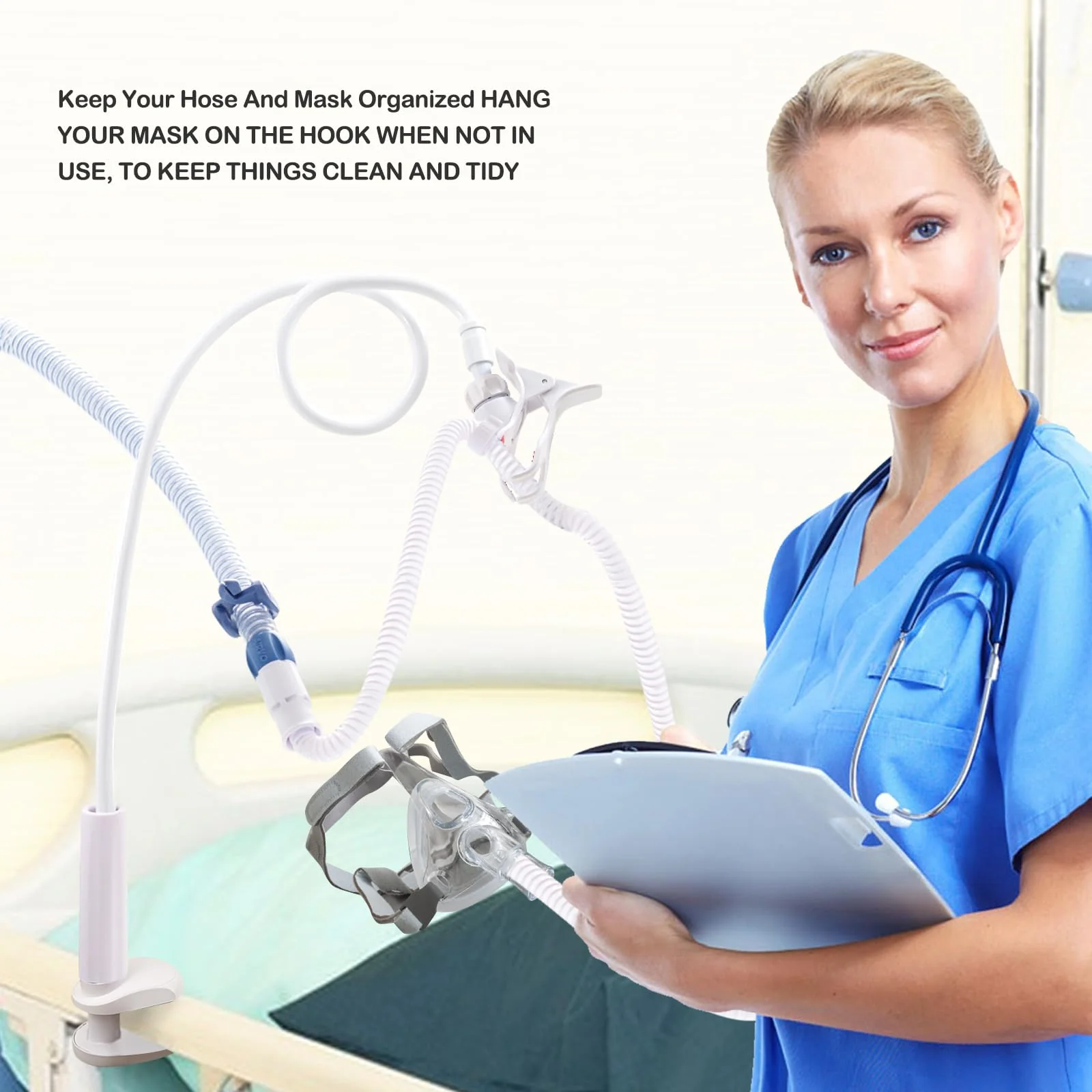 CPAP Hose Lifter and Hose Support, CPAP Hose Holder Hanger to Prevent CPAP Hoses Leakage & Tangling, Flexible to Fit in Any Room, Adjustable and Robust - Image 5