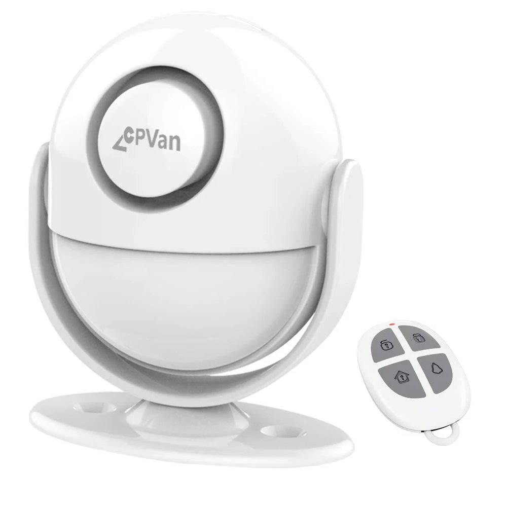 CPVAN Motion Sensor Alarm, Wireless Infrared Home Security System, PIR Motion Detector Alert (125dB, 328ft, Battery Operated) with Remote Control(Key Fob). Model: CP2 CP2 Motion Detector