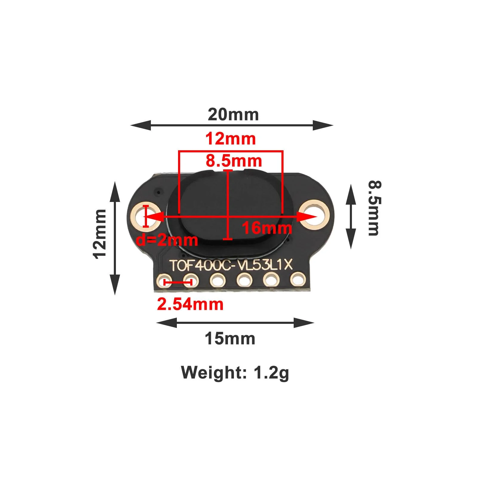 Create idea 1Set Time of Flight TOF400C (4M) Laser Ranging Sensor Module Compatible with ArduinoDEMO Compatible with STM32 Demo (40mA,25°) - Image 4