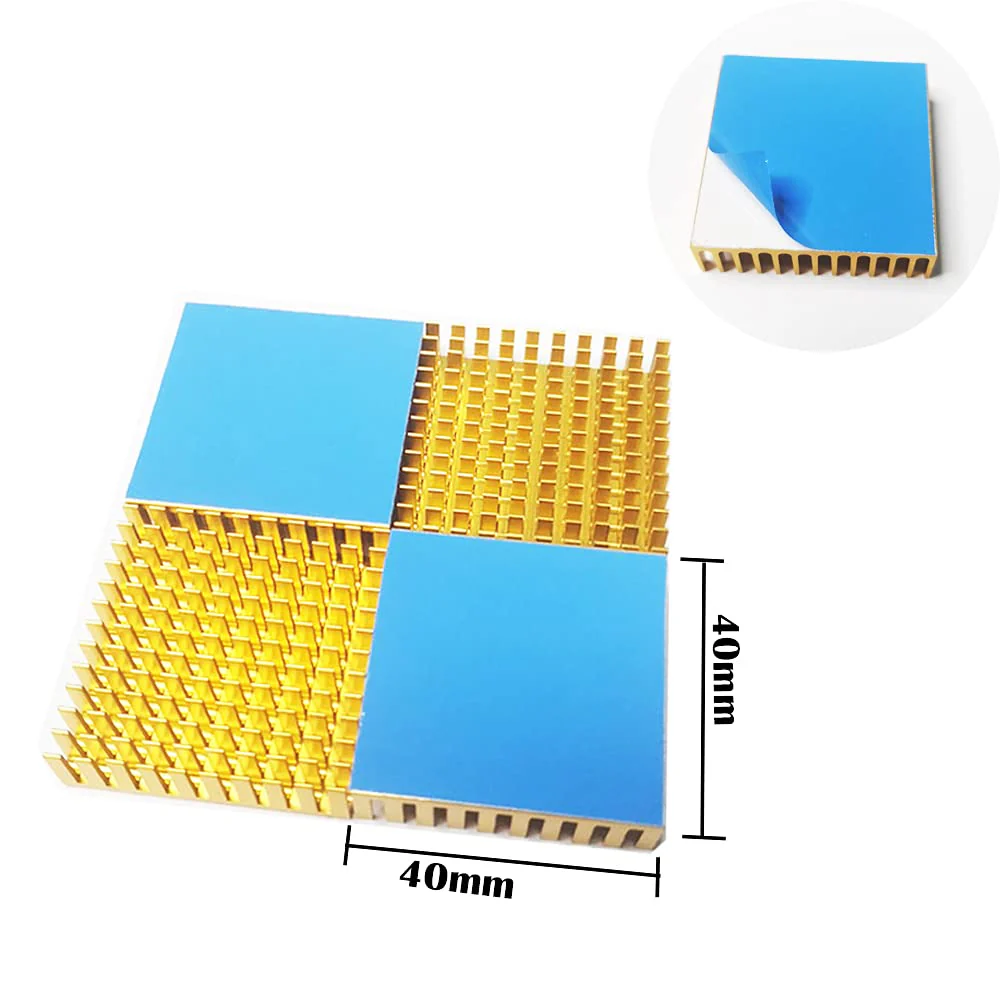 CTRICALVER Aluminium Heatsink, Black Radiator Cooling Radiator 40 mm x 40 mm x 11 mm with Thermal Adhesive (4 Pieces) - Image 2