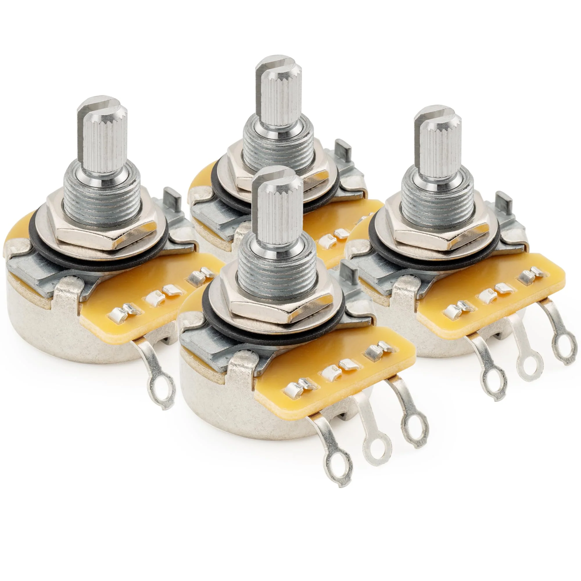 CTS 450 B500K Pots Standard Split Shaft 3/8 Inch 10% Linear Taper Potentiometers for Electric Guitar Bass (Set of 4) B500K x 4