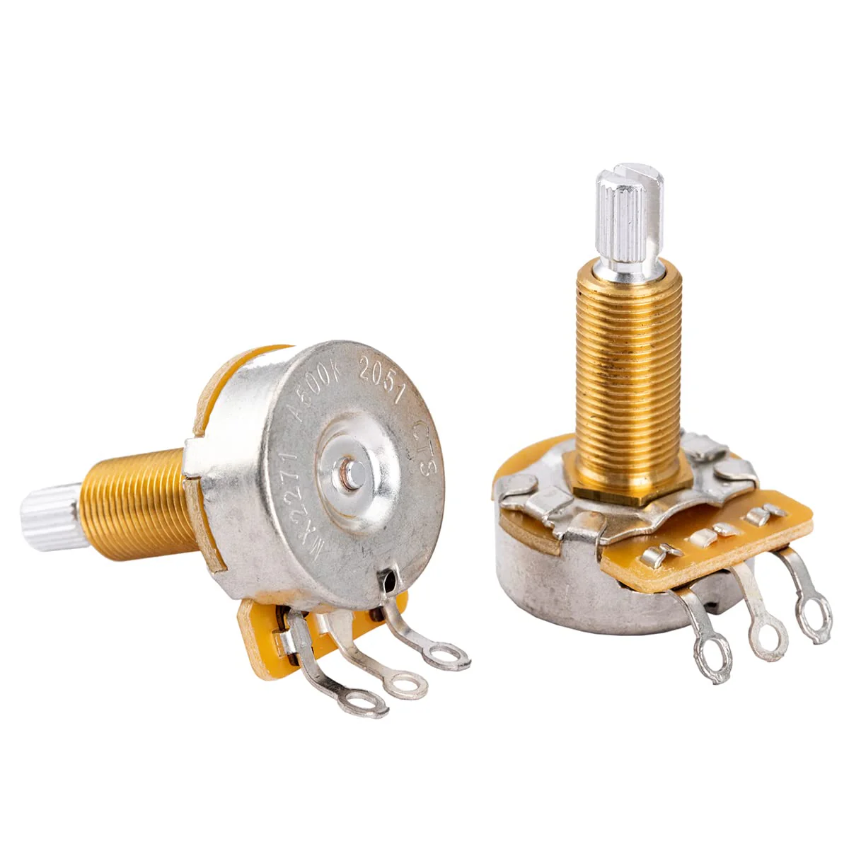 CTS 450 Series A500K Split Long Shaft Guitar Pots Audio Taper Potentiometers for USA Electric Guitar and Bass, 10% Tolerance (Set of 2) Long Shaft A500K - Image 4