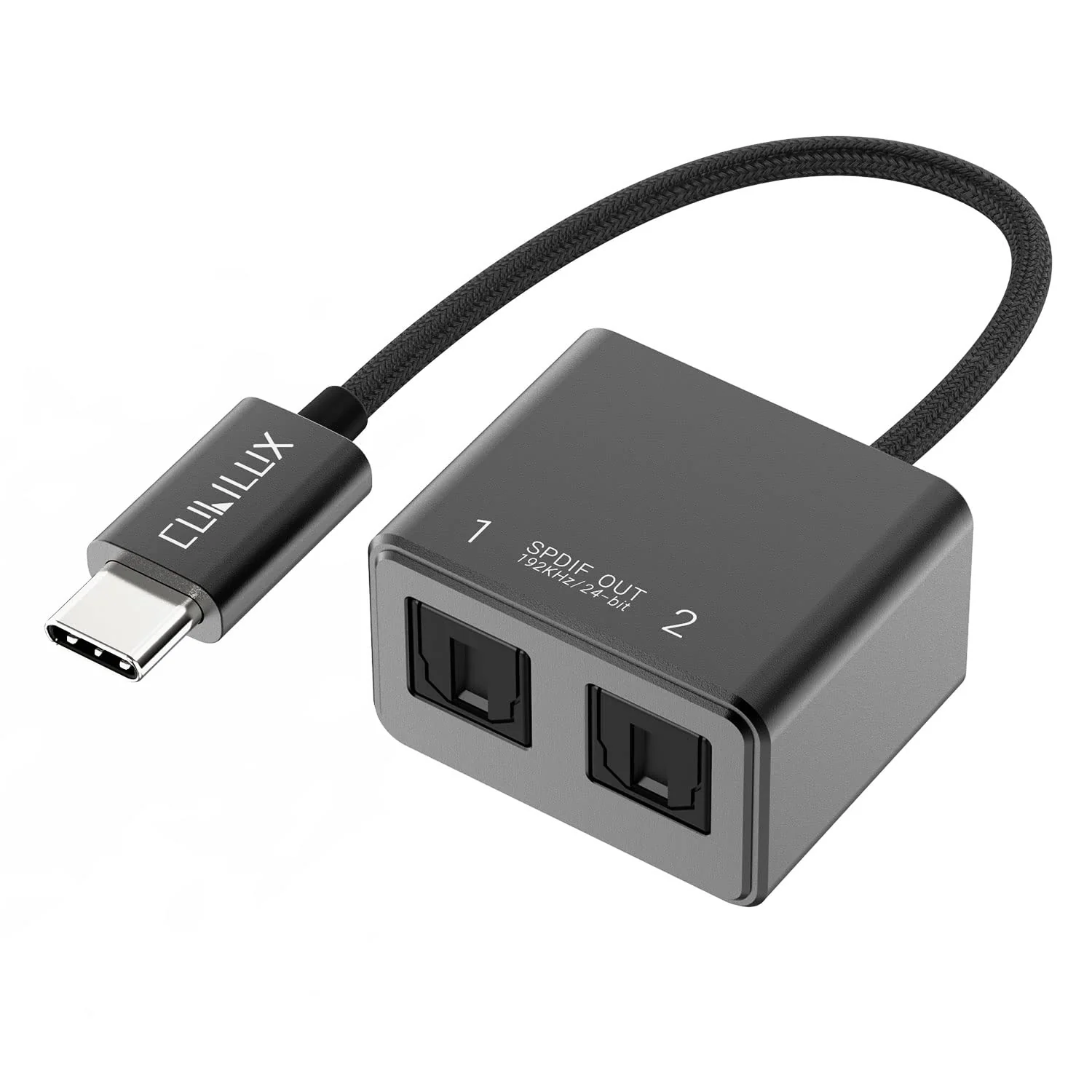 Cubilux USB C to Dual SPDIF Adapter [192KHz/24bit DAC] for iPad 10 iPad Pro/Air 5 4/Mini 6 MacBook Mac iMac Samsung S24/S23/S22/S21/S20 Pixel 8/7/6 Pro Type C to Double TOSLINK Optical Audio Splitter