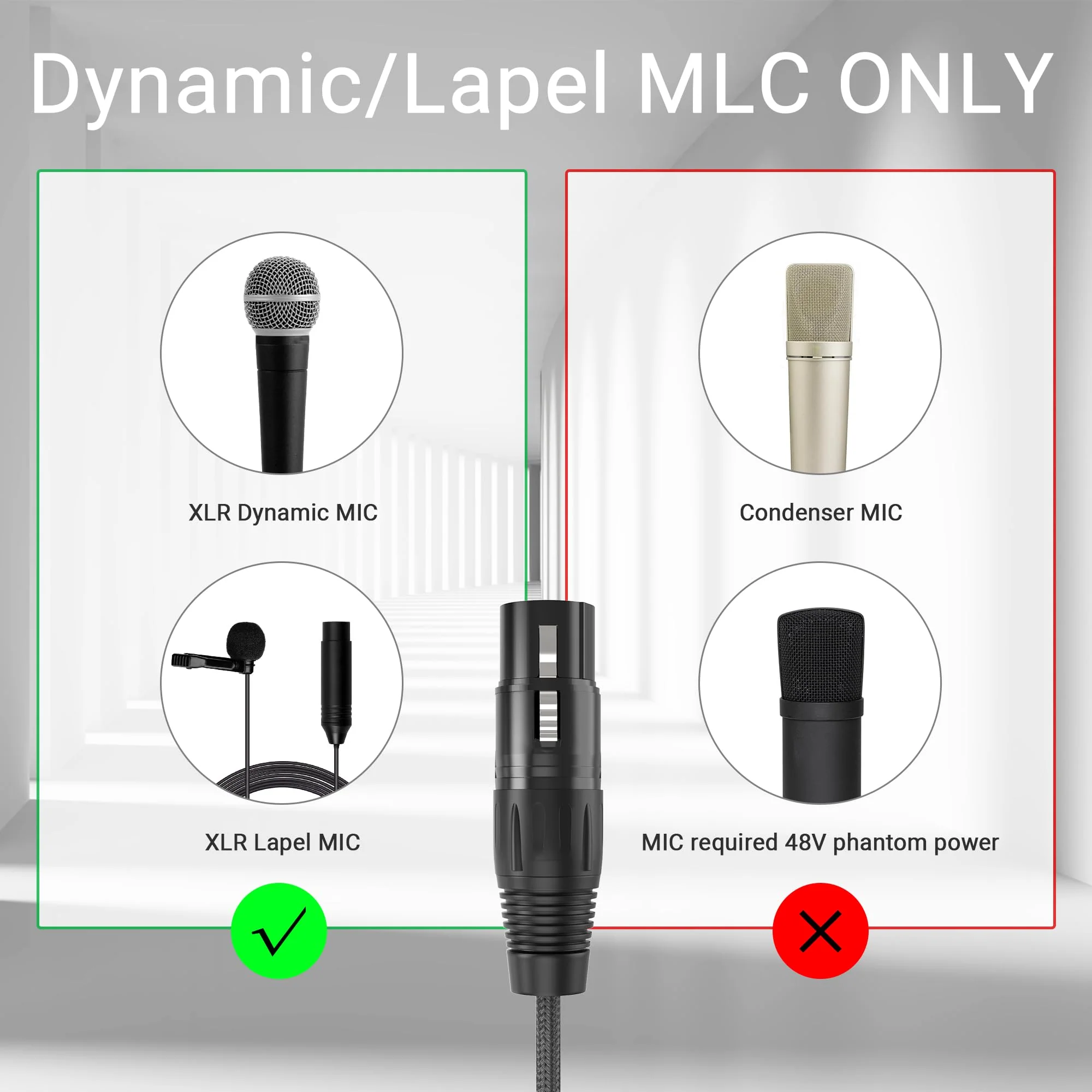 Cubilux XLR Female to Lightning Microphone Cable for Recording, Karaoke, XLR Dynamic Microphone/XLR Lapel Microphone to Lightning braided cable for iPhone 14/13/12 pro max, iPad 9/8/7, iPod, 2m/6.5FT - Image 2
