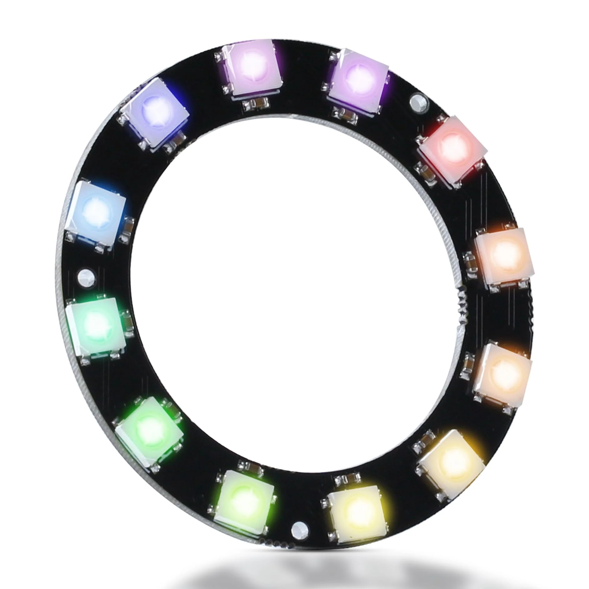 CUQI WS2812 RGB LED Ring 12 Bit Individually Addressable WS2812 LED 50 mm Diameter for Arduino, Raspberry Pi, DIY Projects 12-Bit Black