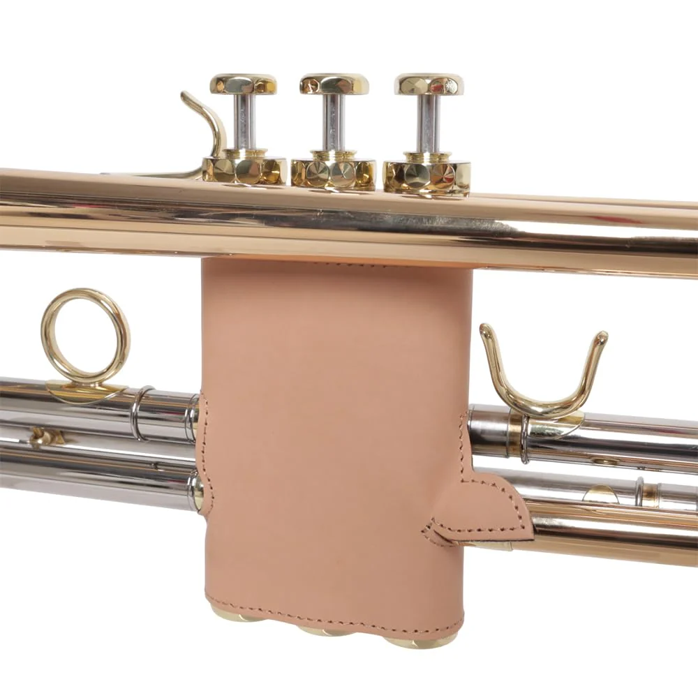 Curtis Trumpet Valve Guard HGT5 Natural Beige - Genuine Leather, Slim design (Natural Beige)