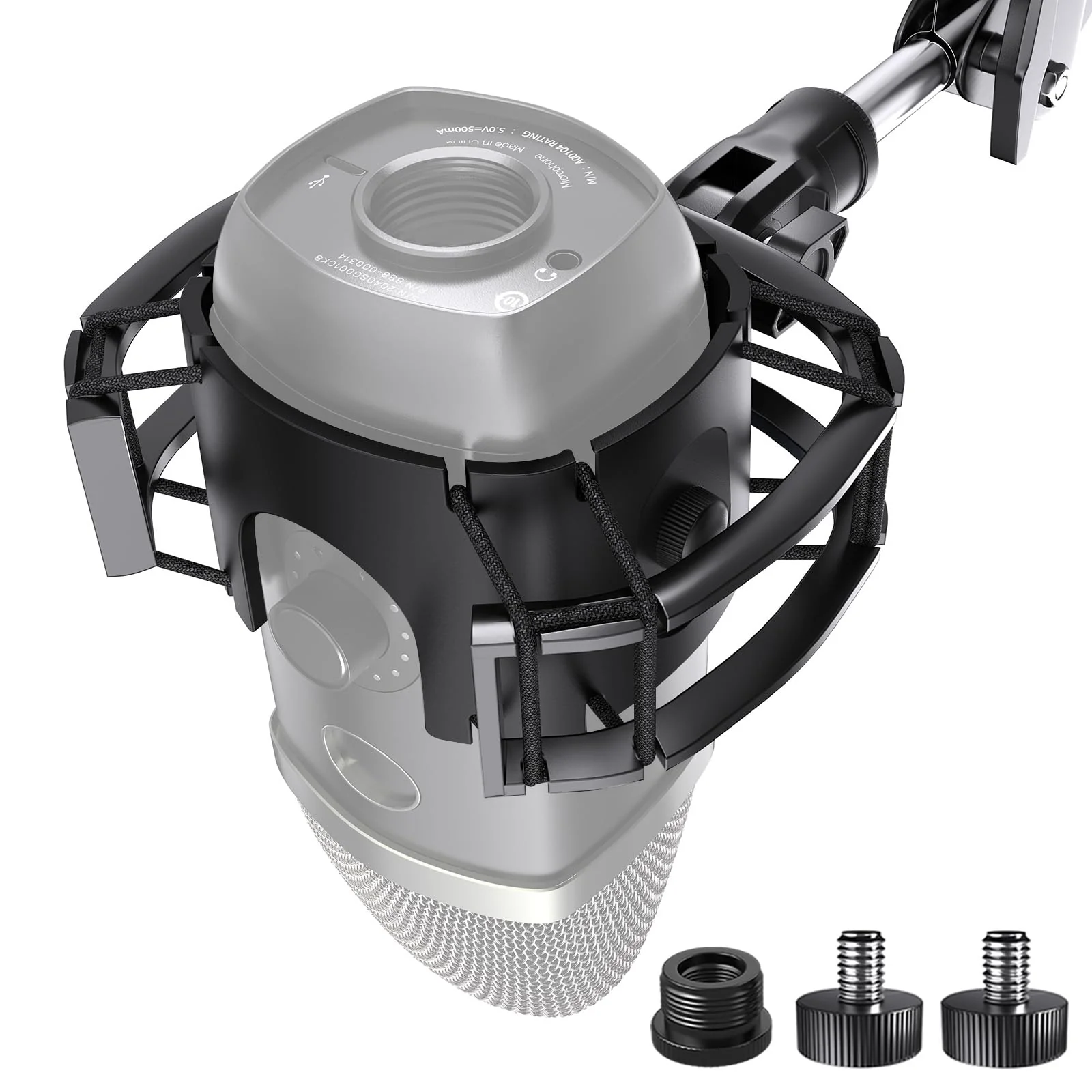Custom Built for Blue yeti x Shock Mount, 2025 Upgrade Anti-Vibration Suspension Elastic Shock Mount Holder Clip Mics Stand Compatible with Blue yeti x Microphone