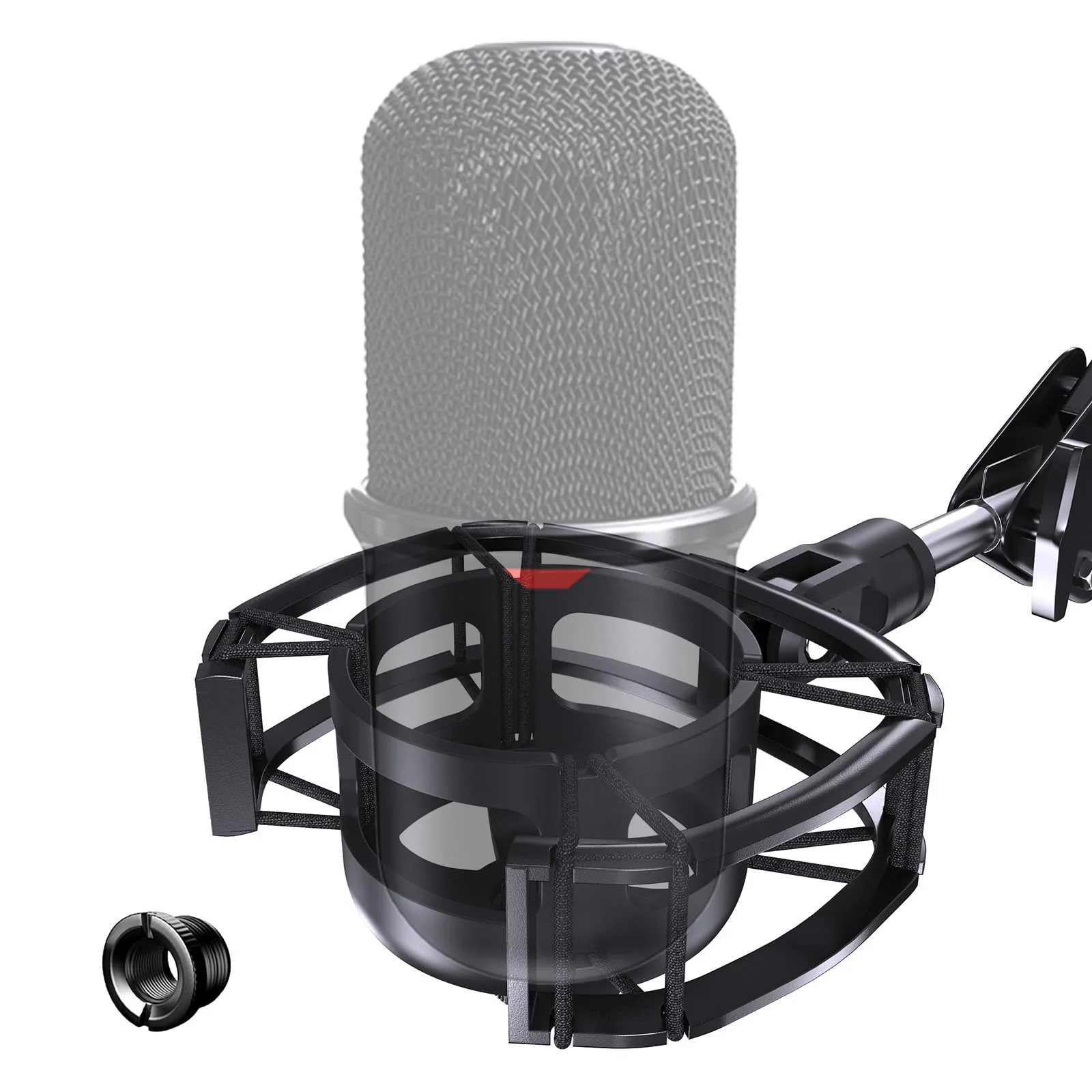 Custom Built for HyperX SoloCast Shock Mount, 2025 Upgrade Anti-Vibration Suspension Elastic Shock Mount Holder Clip Mics Stand Compatible with SoloCast Microphone