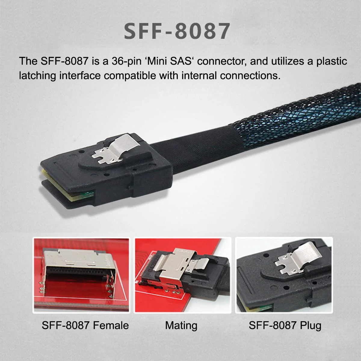 CY PCI-Express 4.0 Slimline SAS SFF-8654 to Mini SAS SFF-8087 PCBA Female Adapter with Bracket Red SFF-8087 to SFF-8654 - Image 8